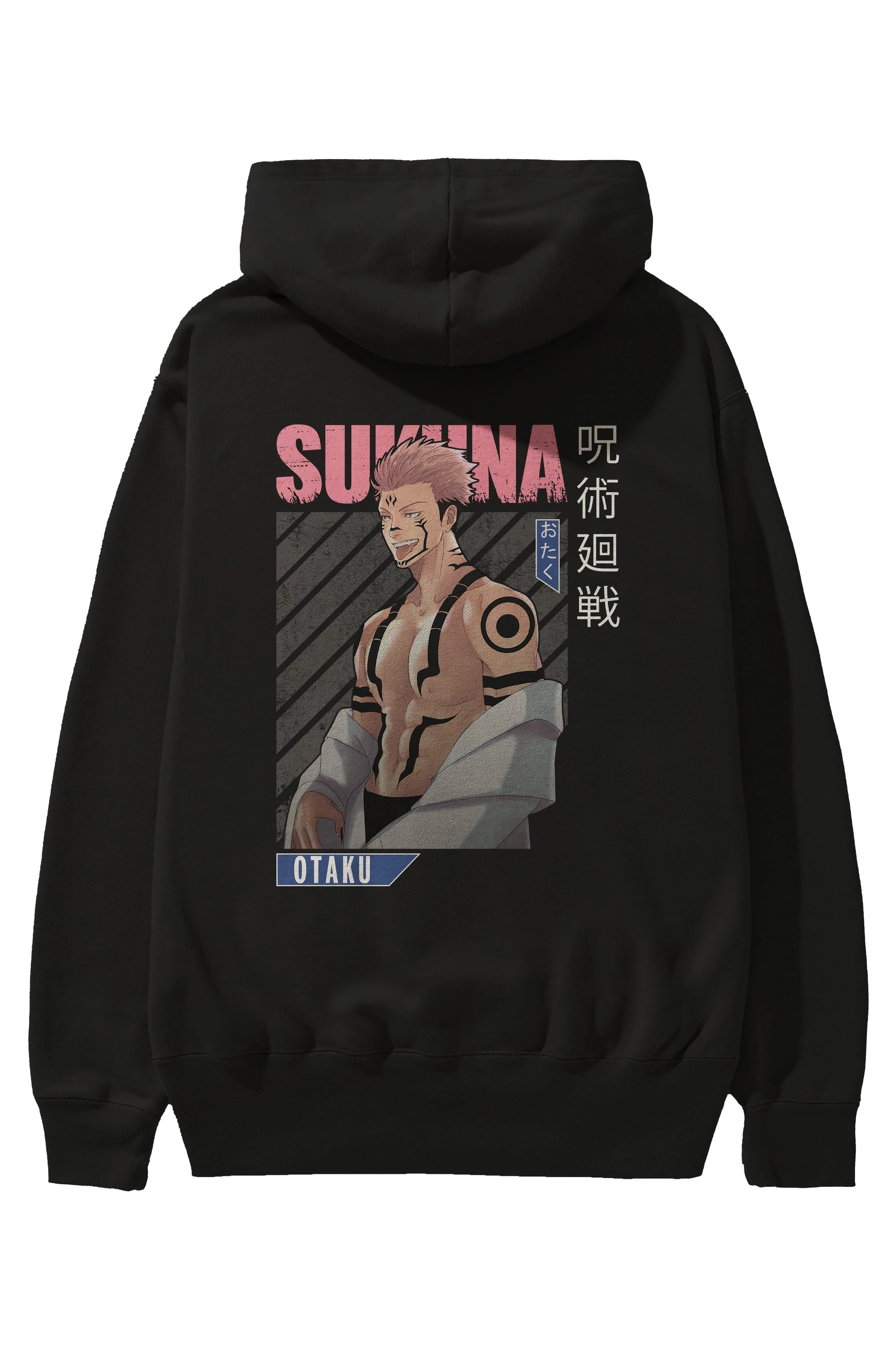 Sukuna Ryoumen Anime Arka Baskılı Hoodie Oversize Kapüşonlu Sweatshirt Erkek Kadın Unisex