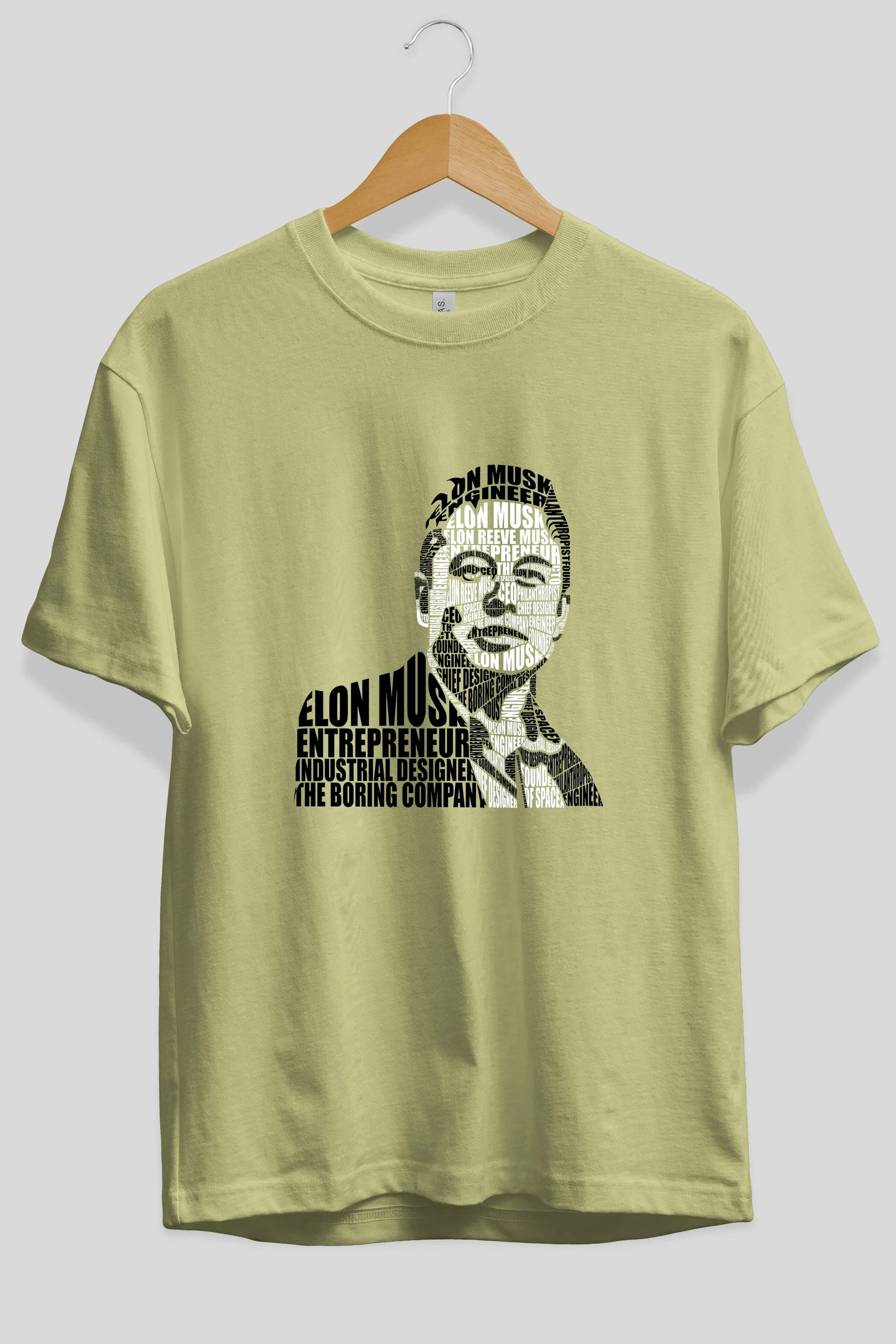 Elon Musk Calligram Ön Baskılı Oversize t-shirt %100 pamuk Erkek Kadın Unisex