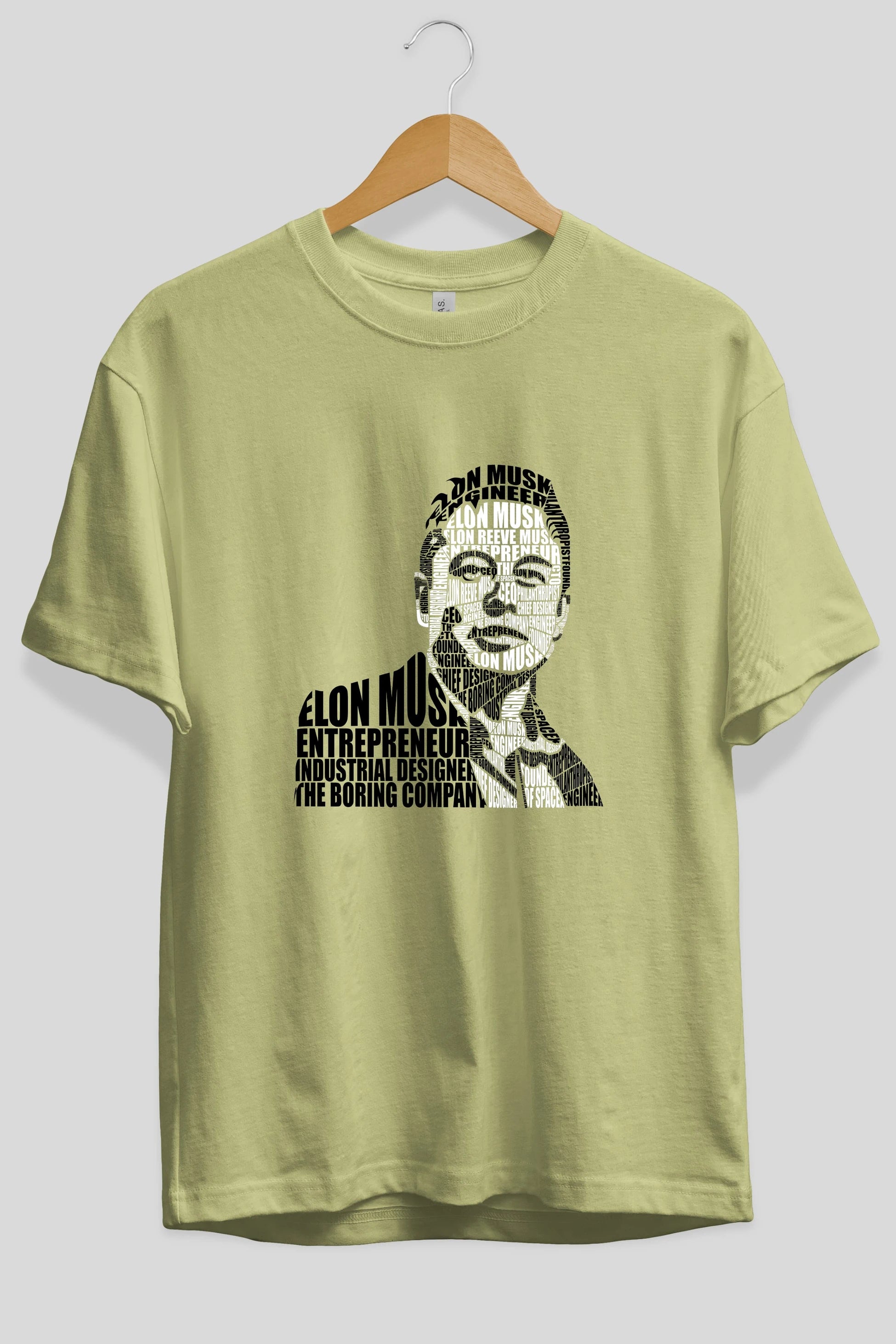 Elon Musk Calligram Ön Baskılı Oversize t-shirt %100 pamuk Erkek Kadın Unisex