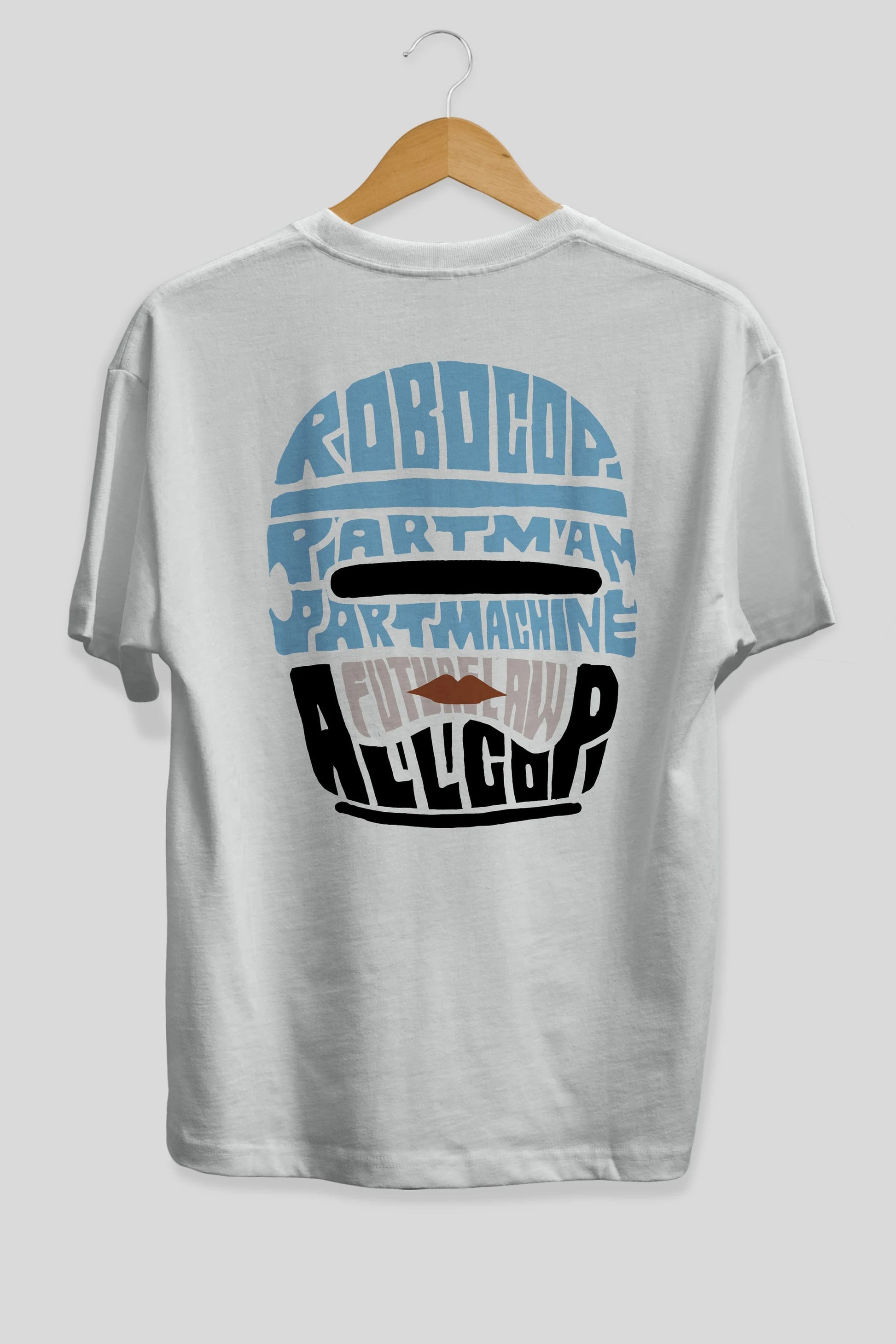 Robocop Arka Baskılı Oversize t-shirt %100 pamuk Erkek Kadın Unisex