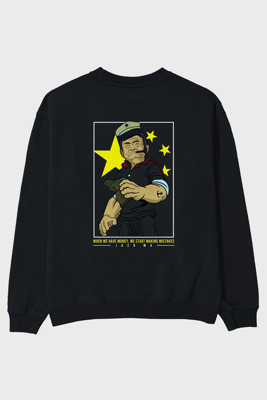 Popeye Jack Ma Arka Baskılı Oversize Sweatshirt Erkek Kadın Unisex