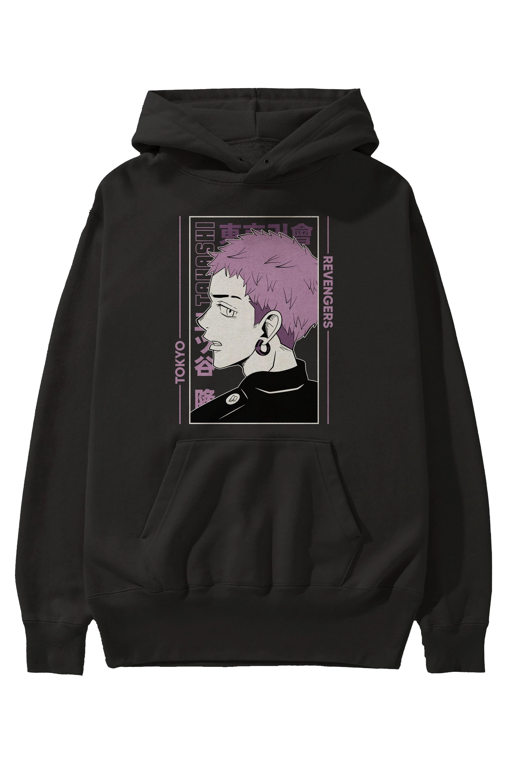 Takashi Mitsuya Anime Ön Baskılı Hoodie Oversize Kapüşonlu Sweatshirt Erkek Kadın Unisex