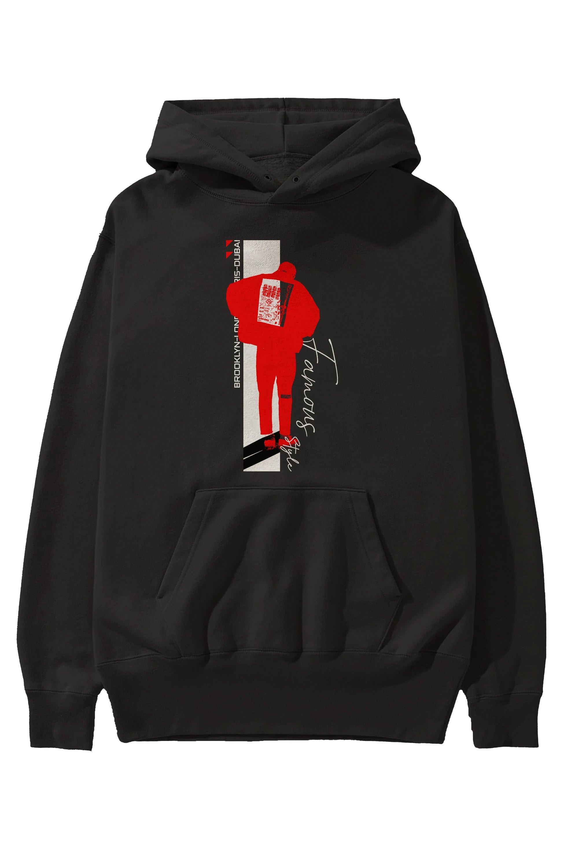 Brooklyn Style Ön Baskılı Hoodie Oversize Kapüşonlu Sweatshirt Erkek Kadın Unisex