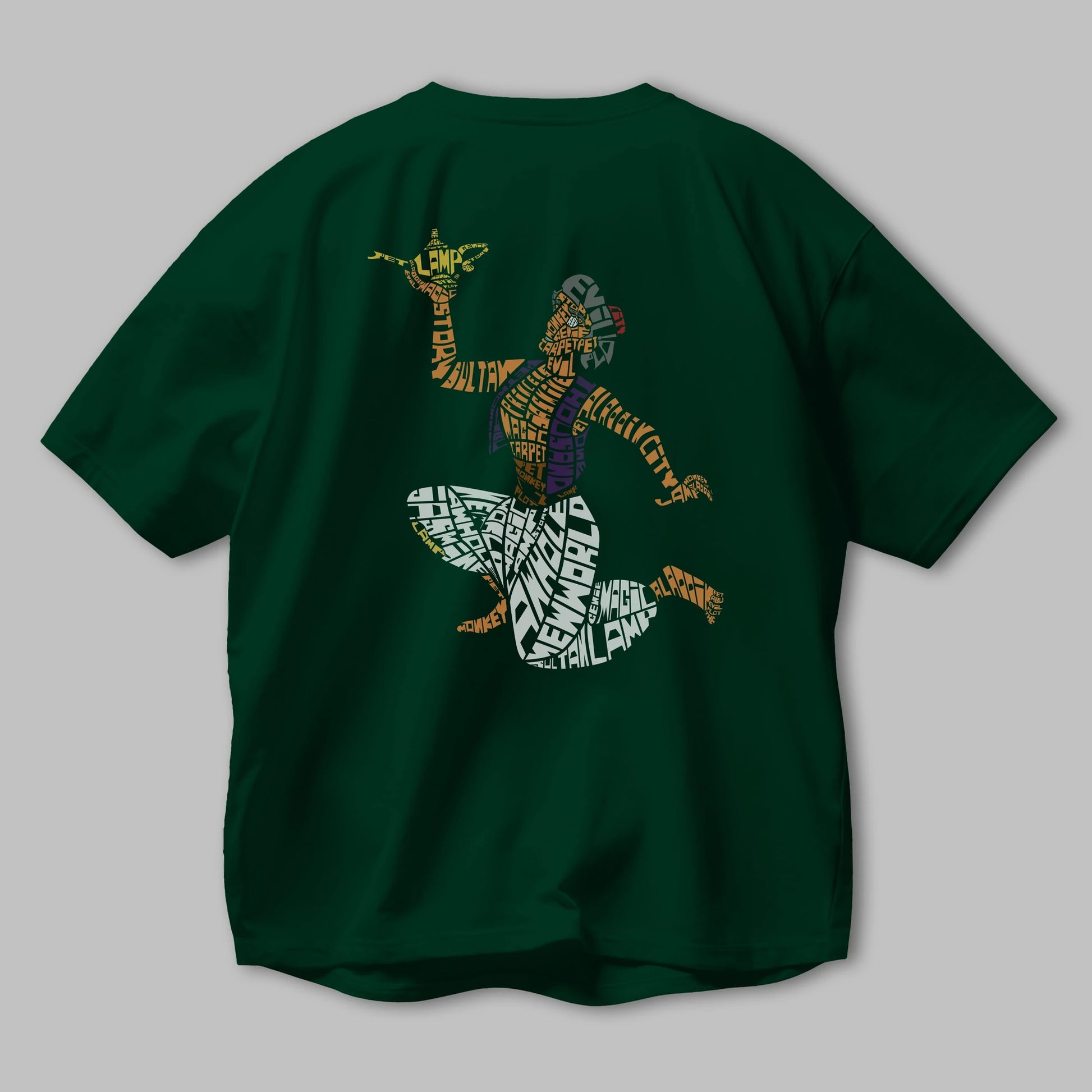 Aladdin Arka Baskılı Oversize t-shirt %100 pamuk Erkek Kadın Unisex