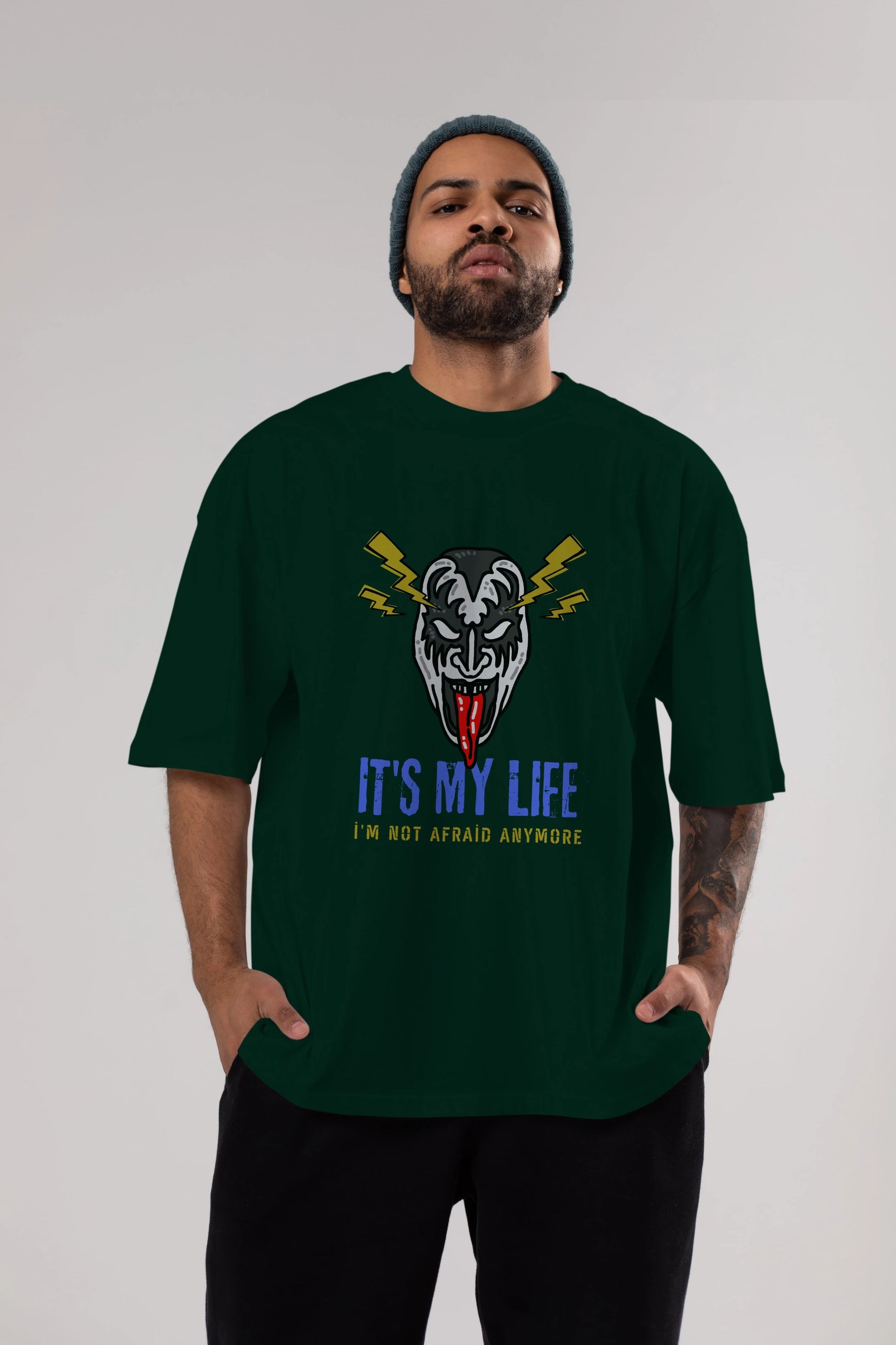 Its My Life Yazılı Ön Baskılı Oversize t-shirt Erkek Kadın Unisex