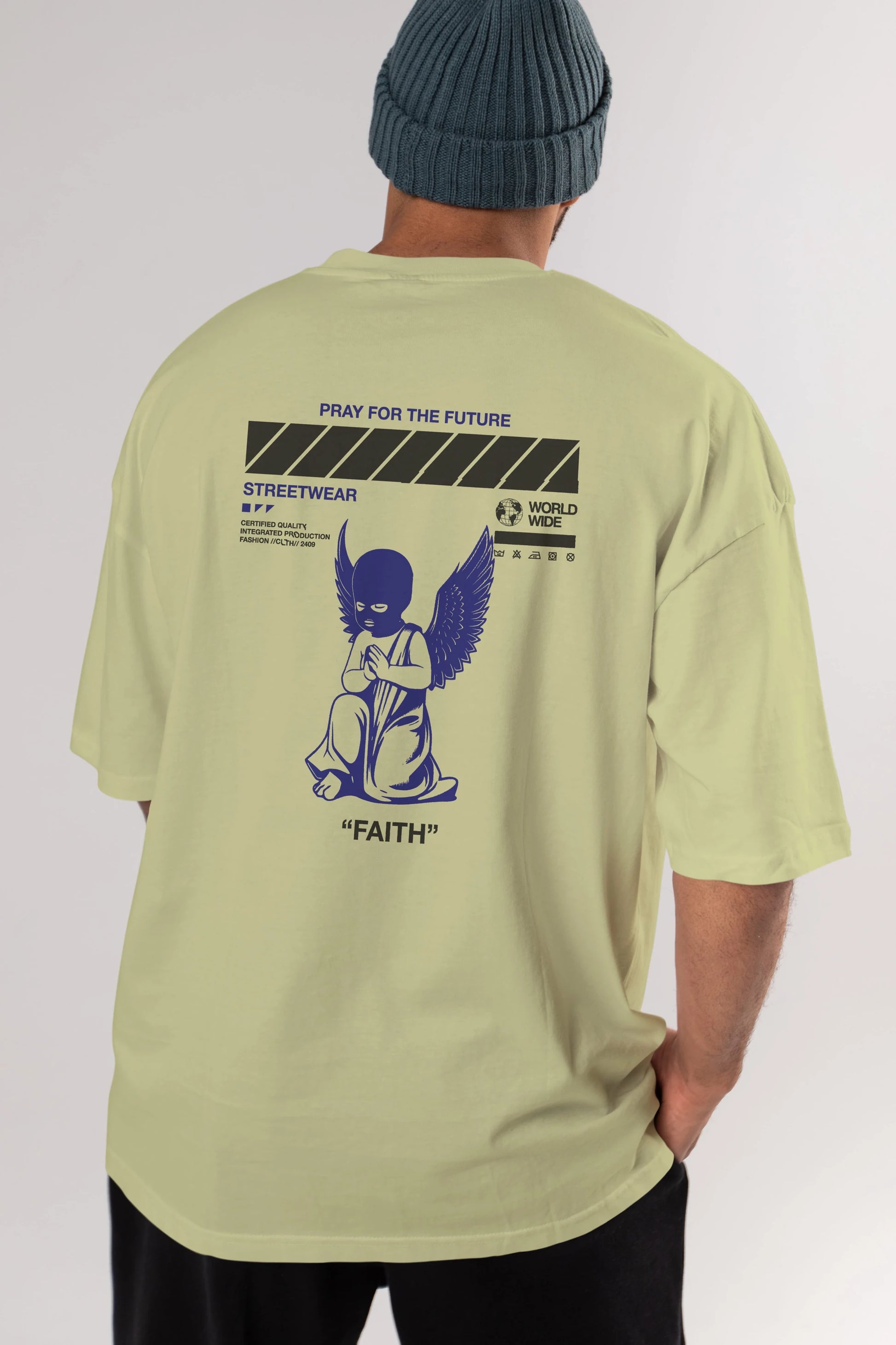 Pray for The Future Arka Baskılı Oversize t-shirt Erkek Kadın Unisex