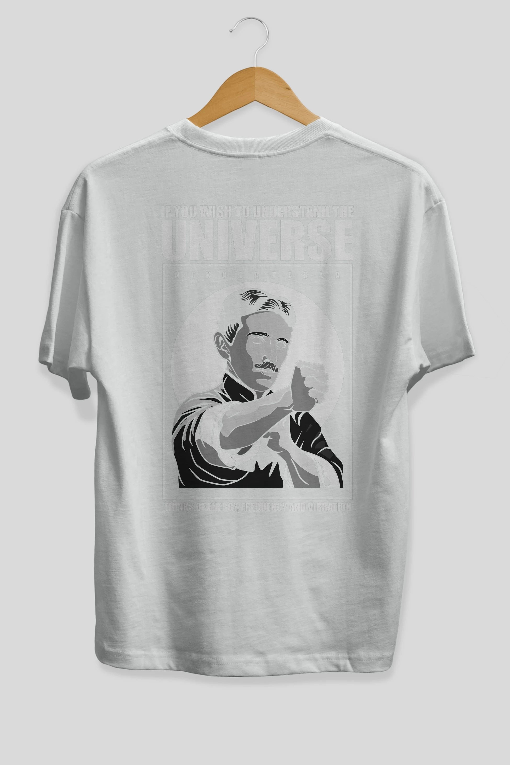Nicola Tesla Ip Man Arka Baskılı Oversize t-shirt Erkek Kadın Unisex %100 Pamuk tişort