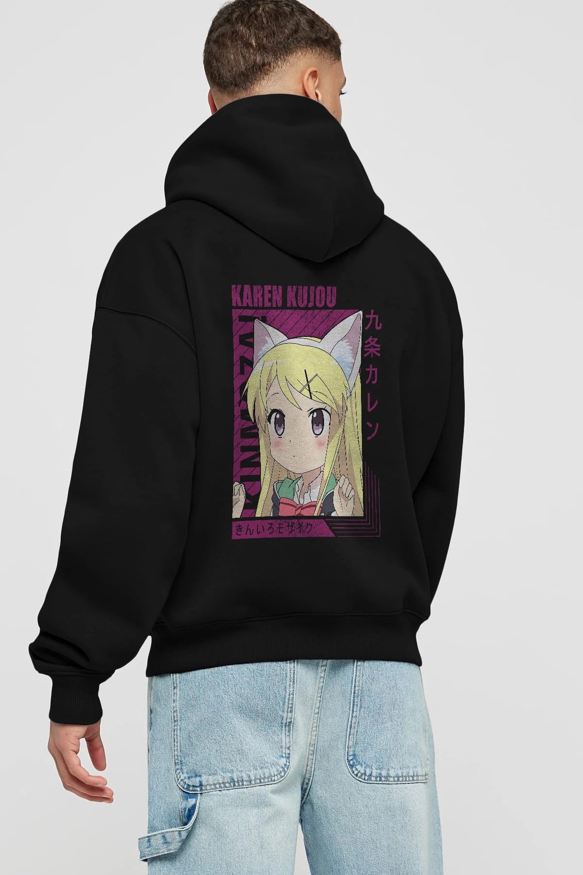 Karen Kujou 4 Anime Arka Baskılı Hoodie Oversize Kapüşonlu Sweatshirt Erkek Kadın Unisex