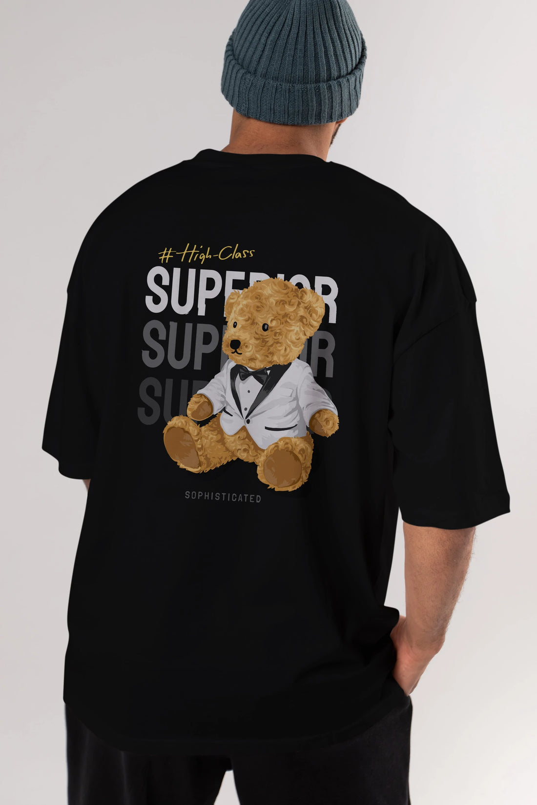 Teddy Bear Superior Arka Baskılı Oversize t-shirt Erkek Kadın Unisex %100 Pamuk