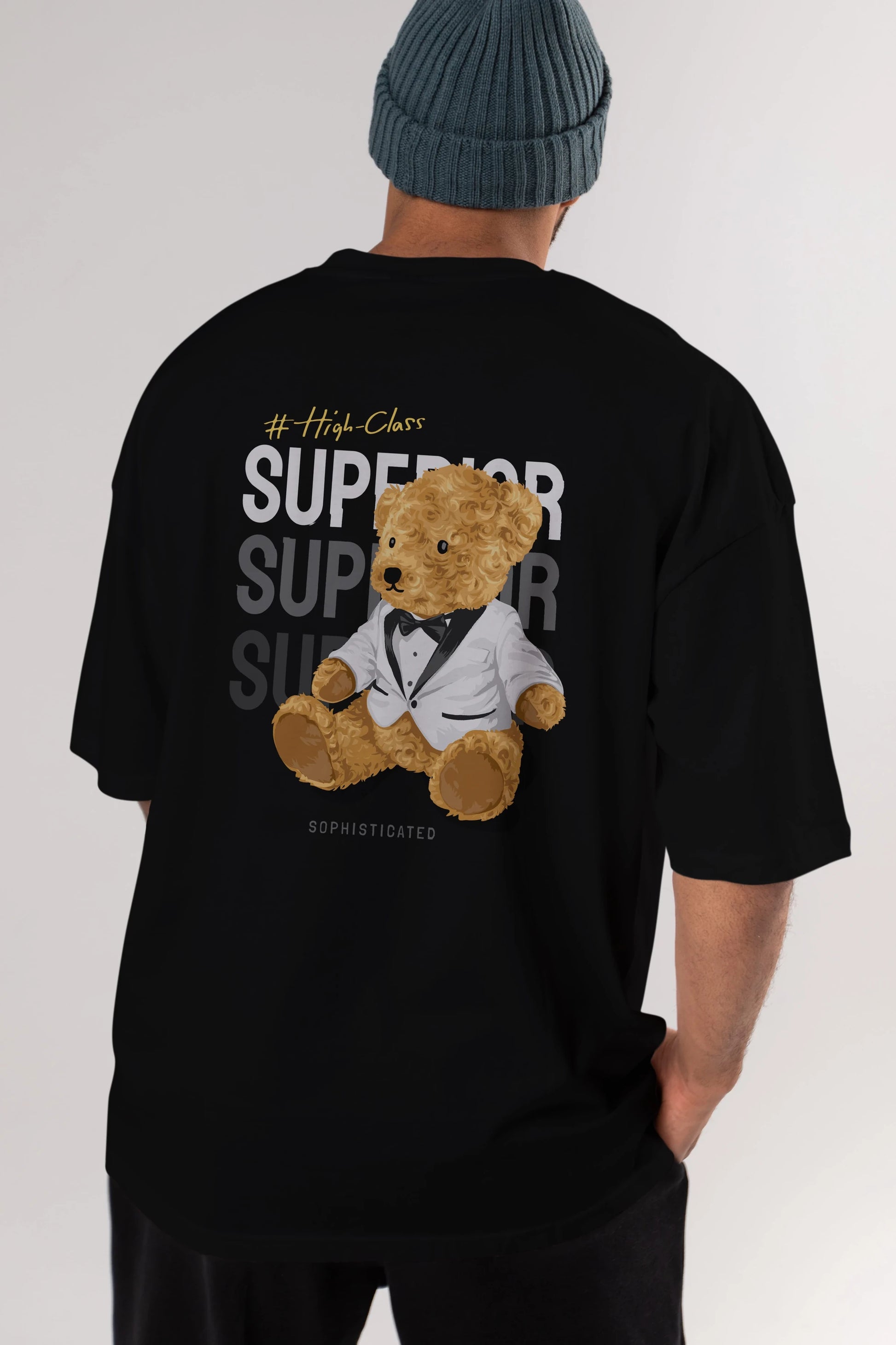 Teddy Bear Superior Arka Baskılı Oversize t-shirt Erkek Kadın Unisex %100 Pamuk
