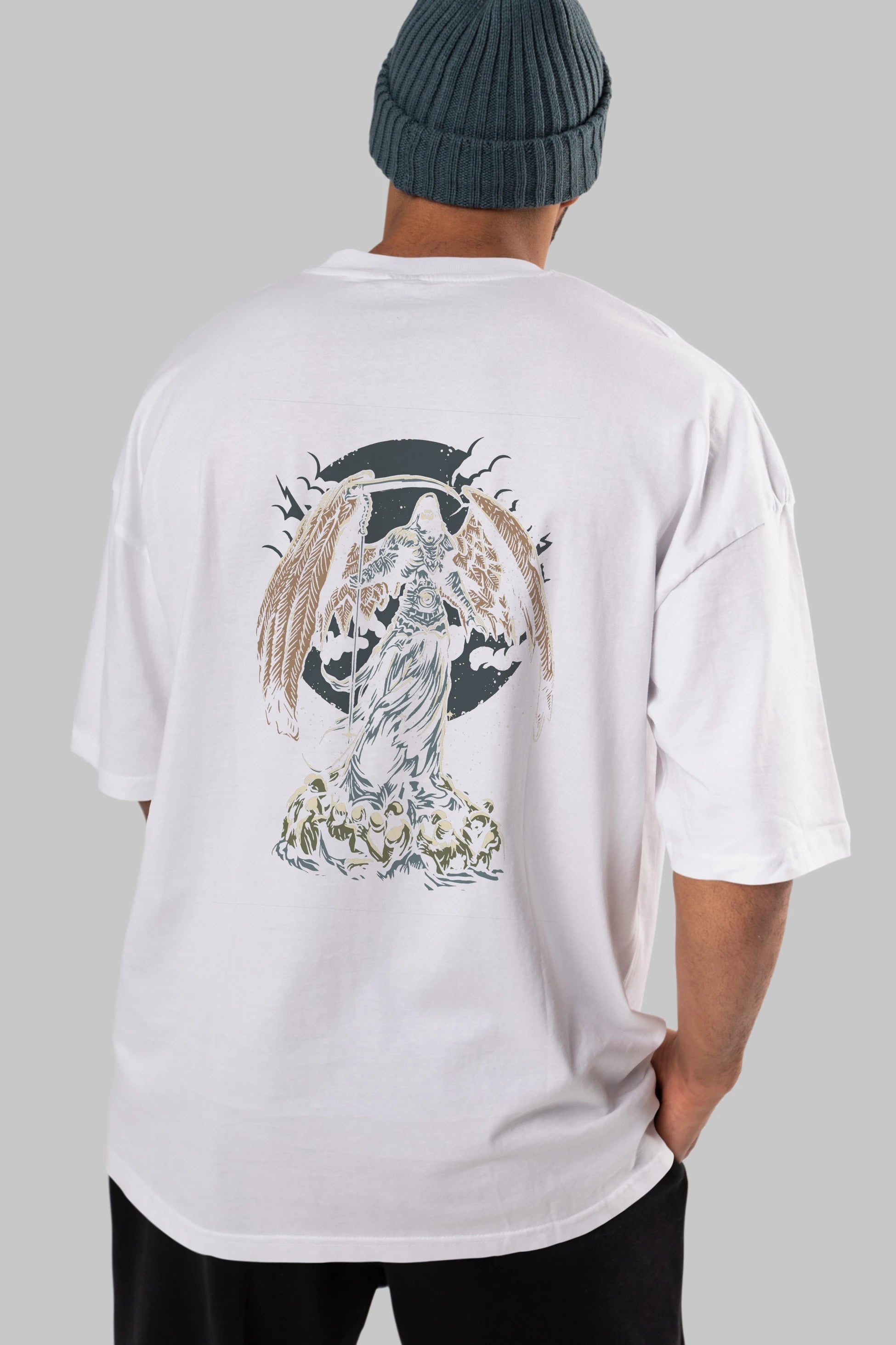 Darkness Arka Baskılı Oversize t-shirt Erkek Kadın Unisex %100 Pamuk