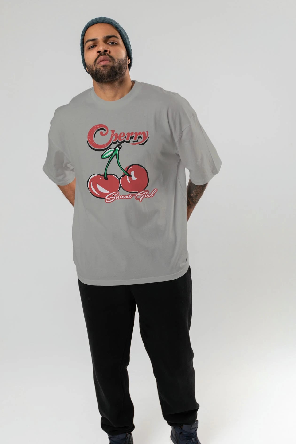 Cherry Cherries 8 Ön Baskılı Oversize t-shirt Erkek Kadın Pamuk Bisiklet Yaka tişort