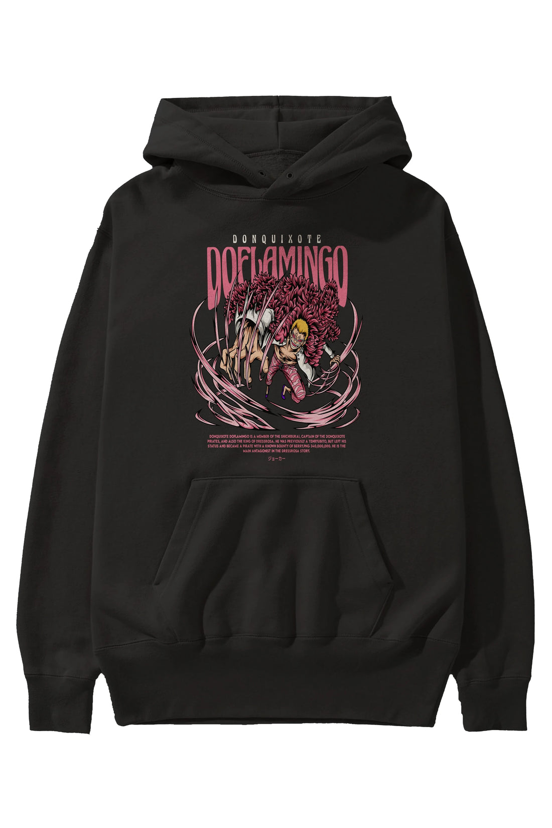 Doflamingo Anime Ön Baskılı Hoodie Oversize Kapüşonlu Sweatshirt Erkek Kadın Unisex