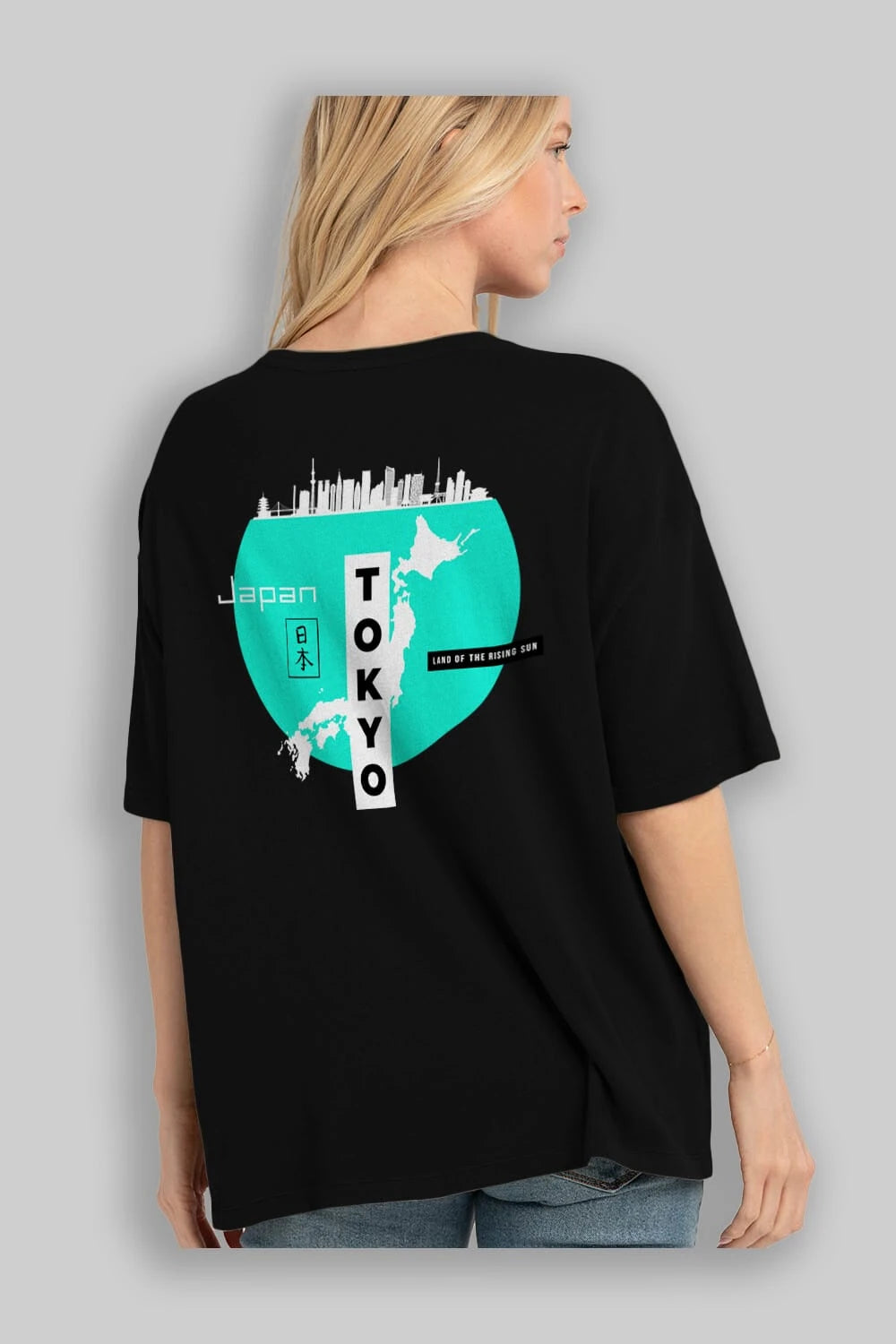 Japan Tokyo Arka Baskılı Oversize t-shirt Erkek Kadın Unisex