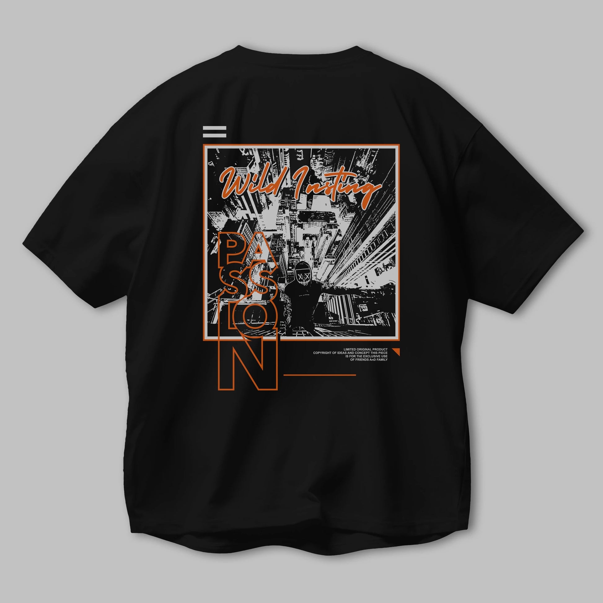Wild Passion Arka Baskılı Oversize t-shirt Erkek Kadın Unisex