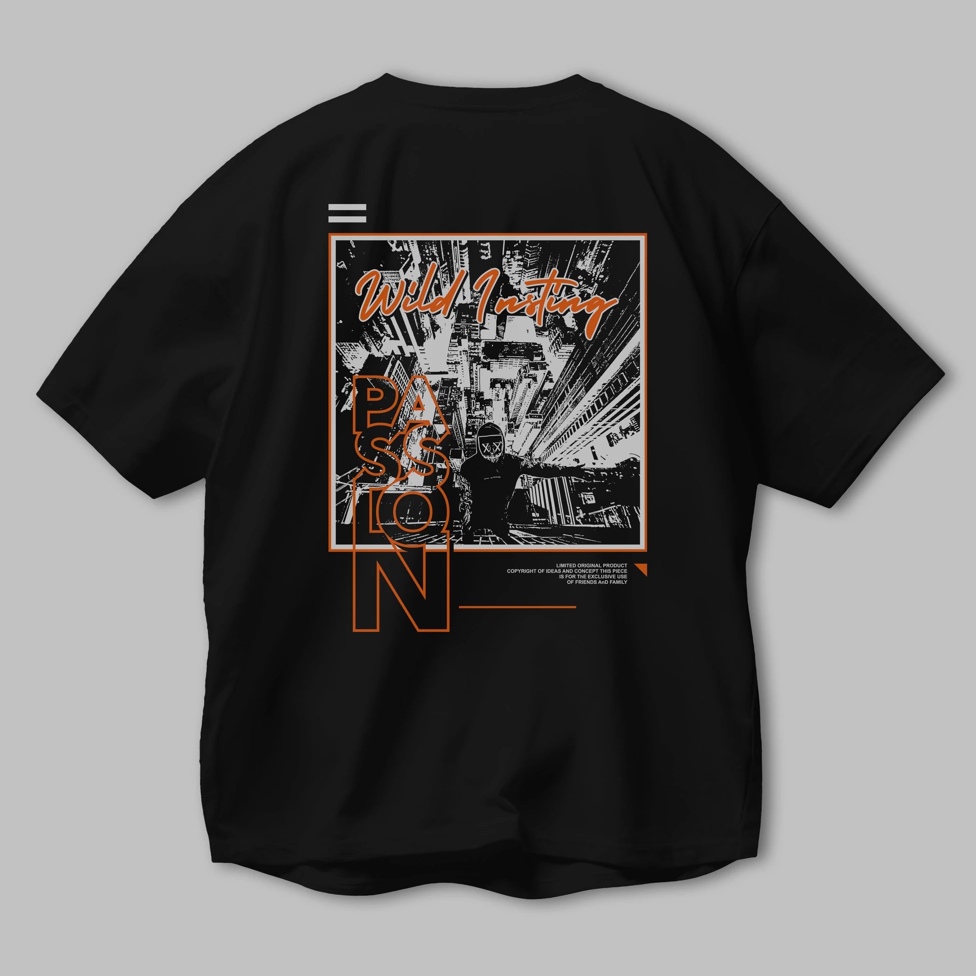 Wild Passion Arka Baskılı Oversize t-shirt Erkek Kadın Unisex