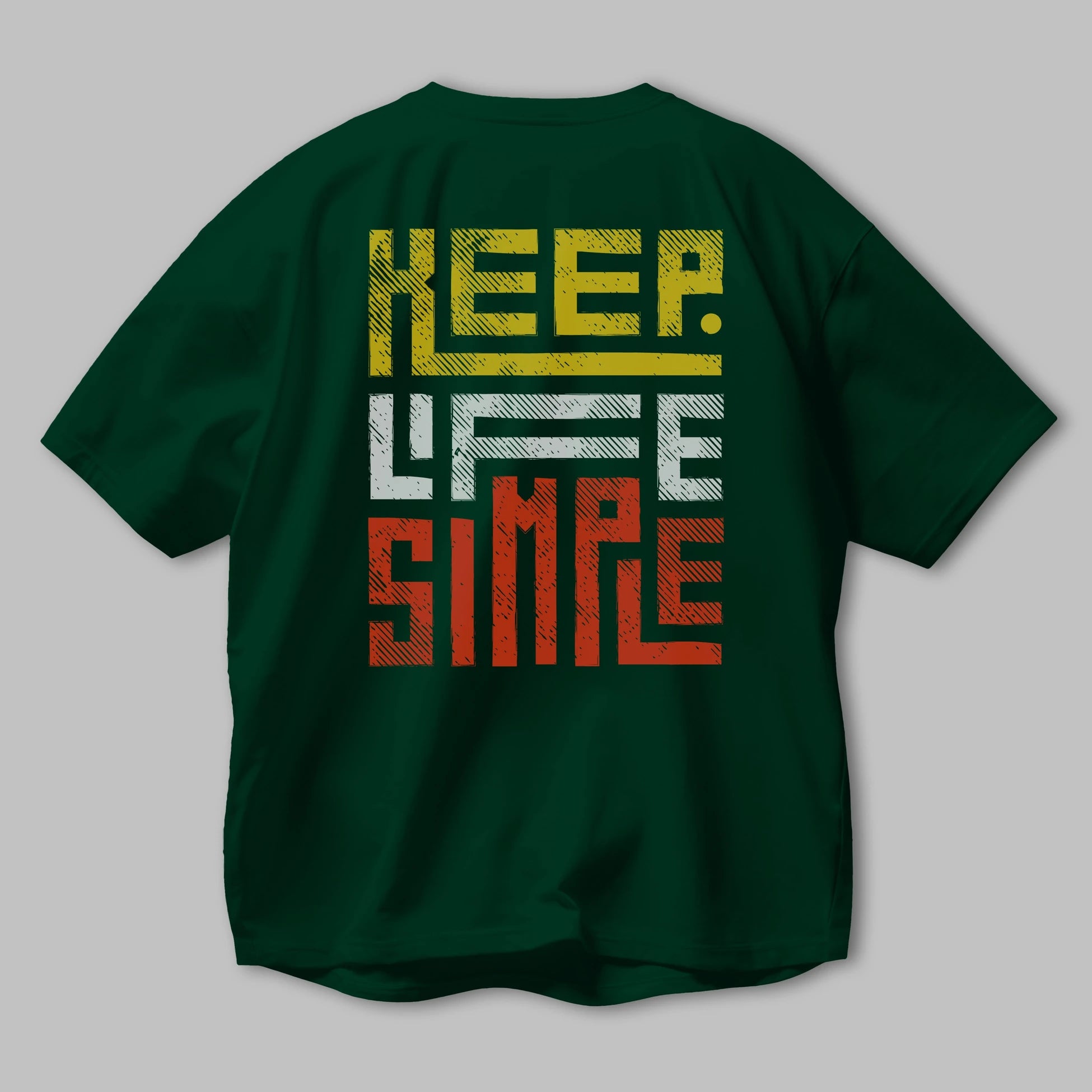 Keep Life Simple Yazılı Arka Baskılı Oversize t-shirt Erkek Kadın Unisex