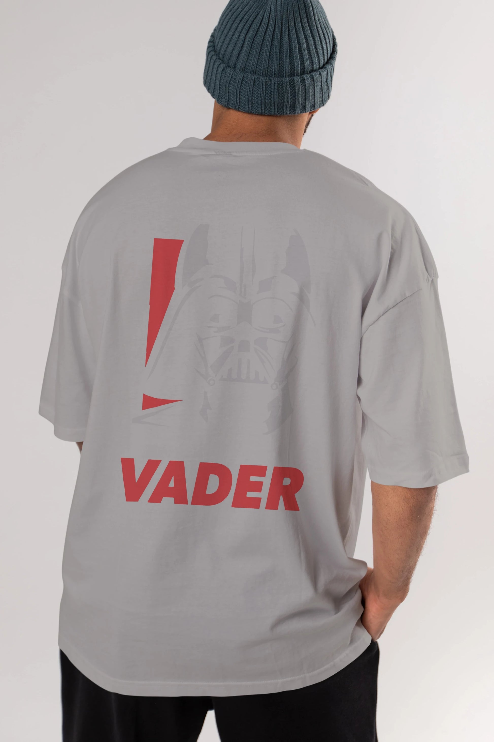 Darth Vader Arka Baskılı Oversize t-shirt Erkek Kadın Unisex %100 Pamuk Bisiklet Yaka tişort
