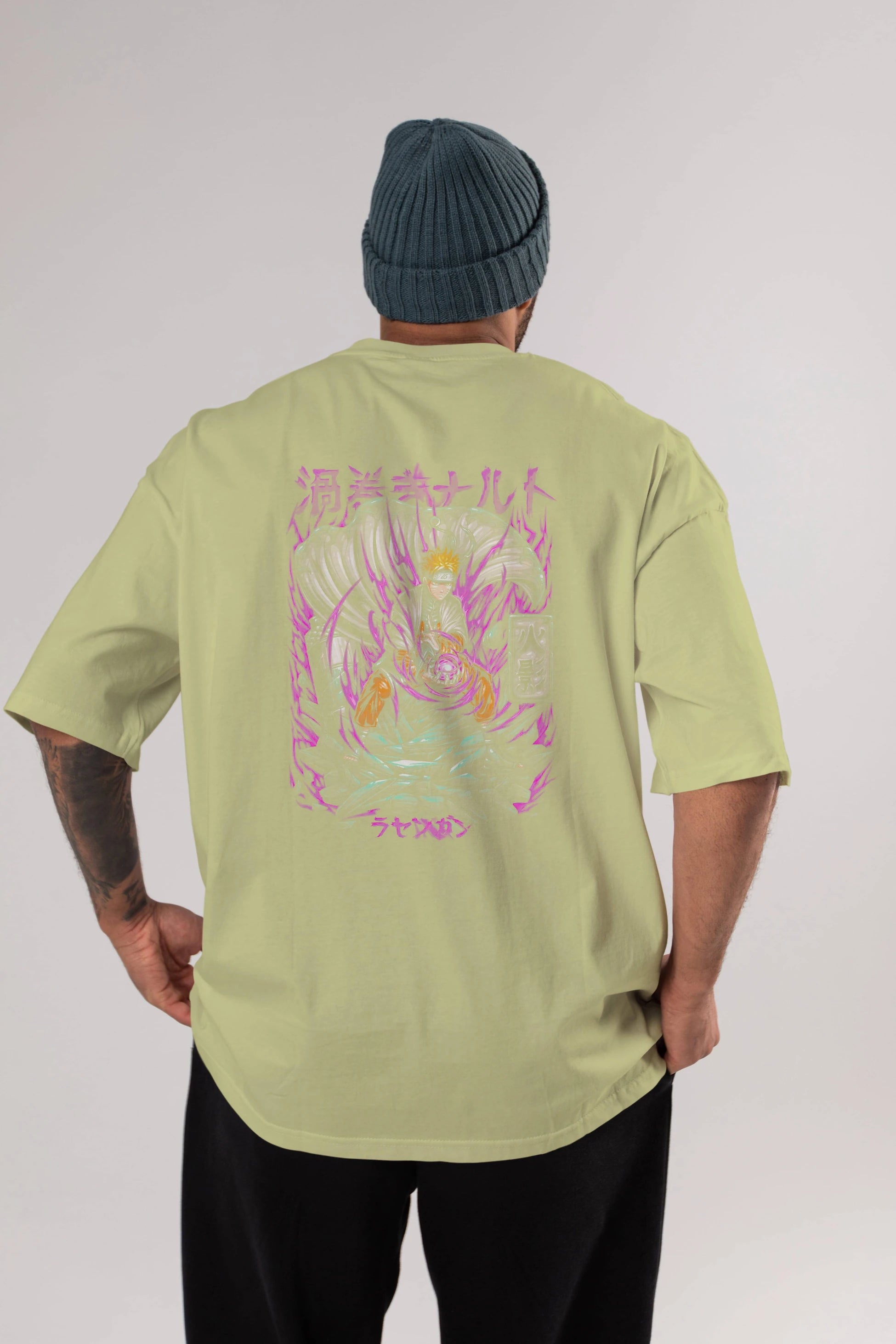 NARUTO Anime Arka Baskılı Oversize t-shirt Erkek Kadın Unisex