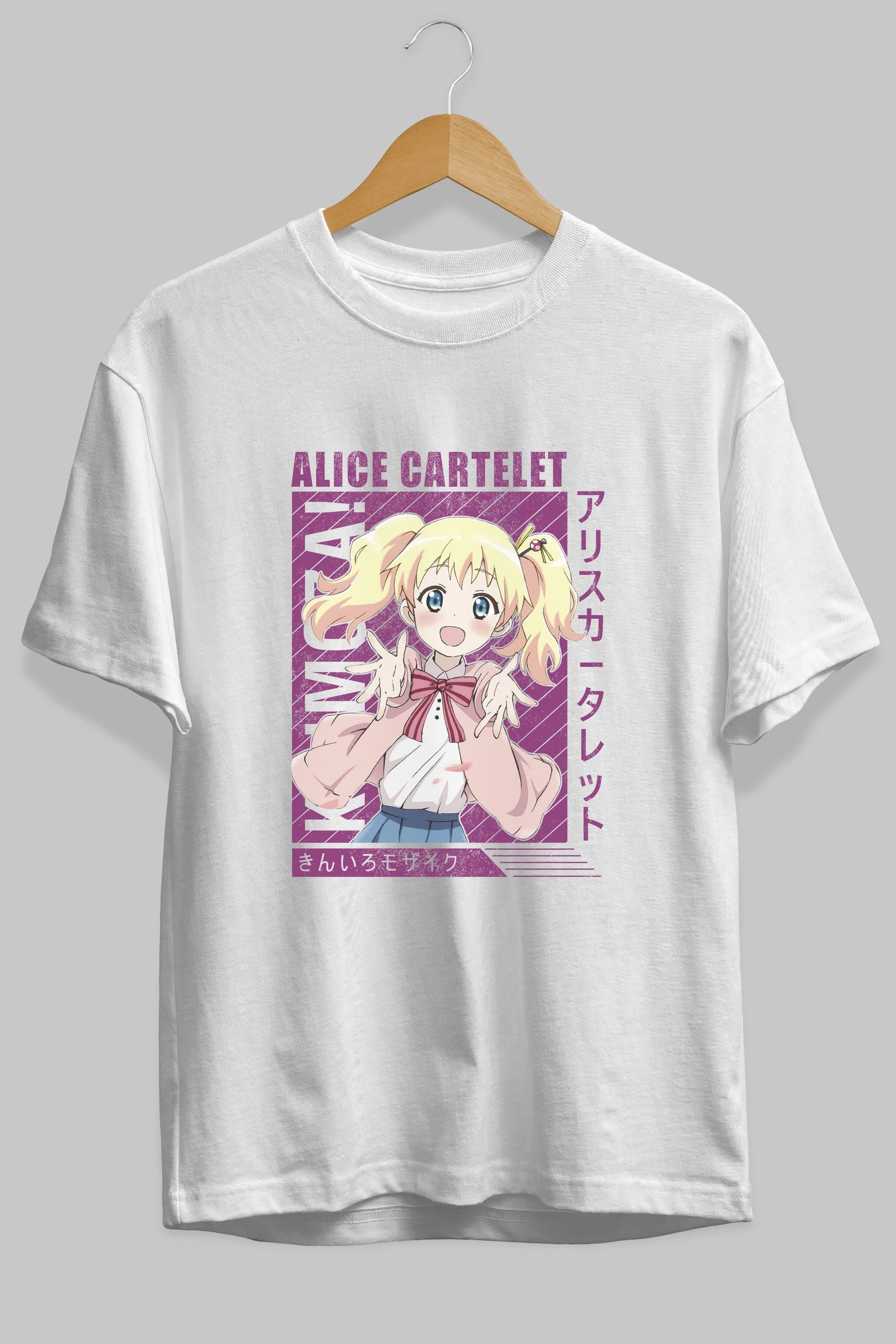 Alice Cartelet 12 Anime Ön Baskılı Oversize t-shirt %100 pamuk Erkek Kadın Unisex