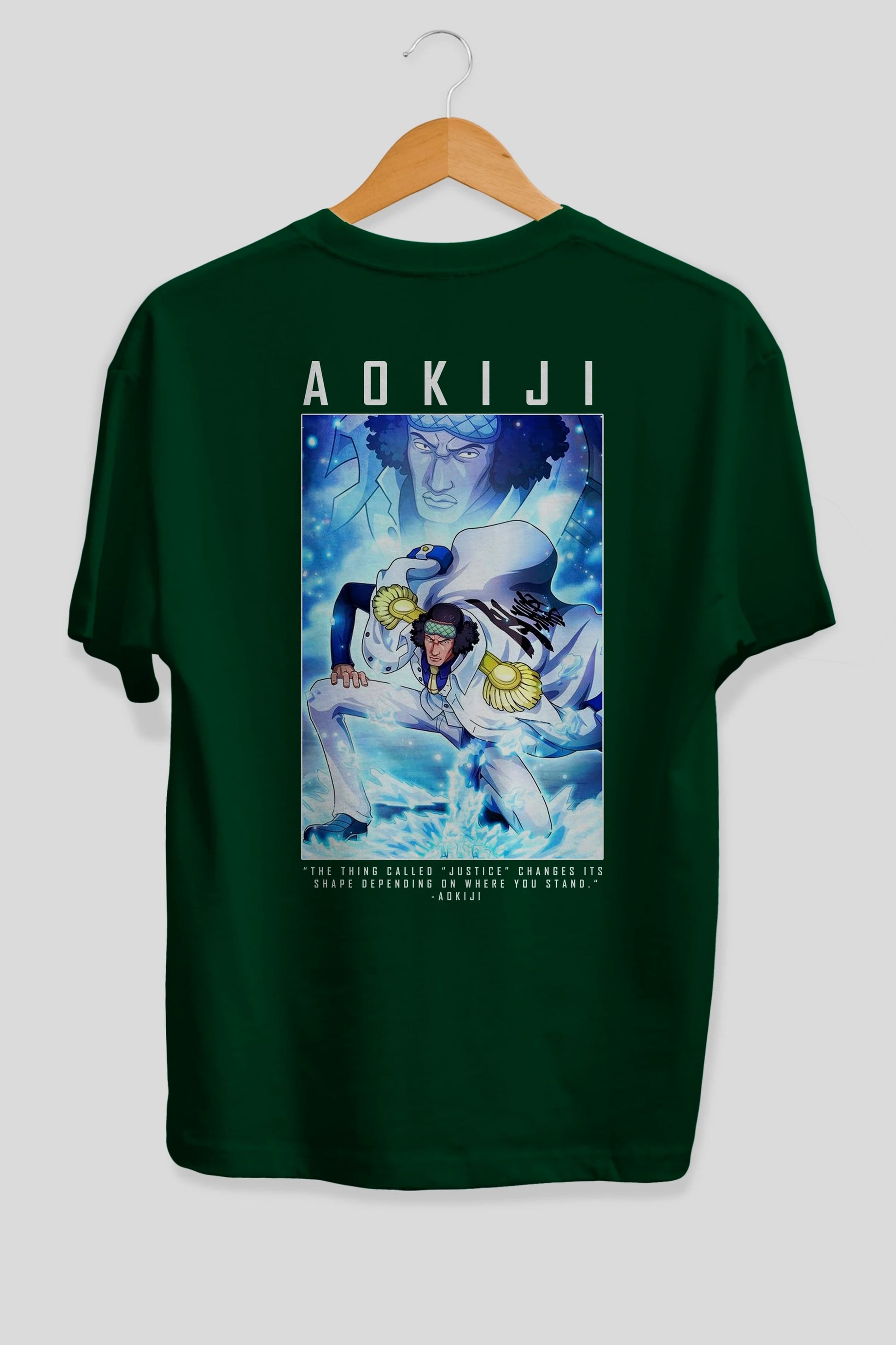 Kuzan Anime Arka Baskılı Oversize t-shirt Erkek Kadın Unisex %100 pamuk tişort