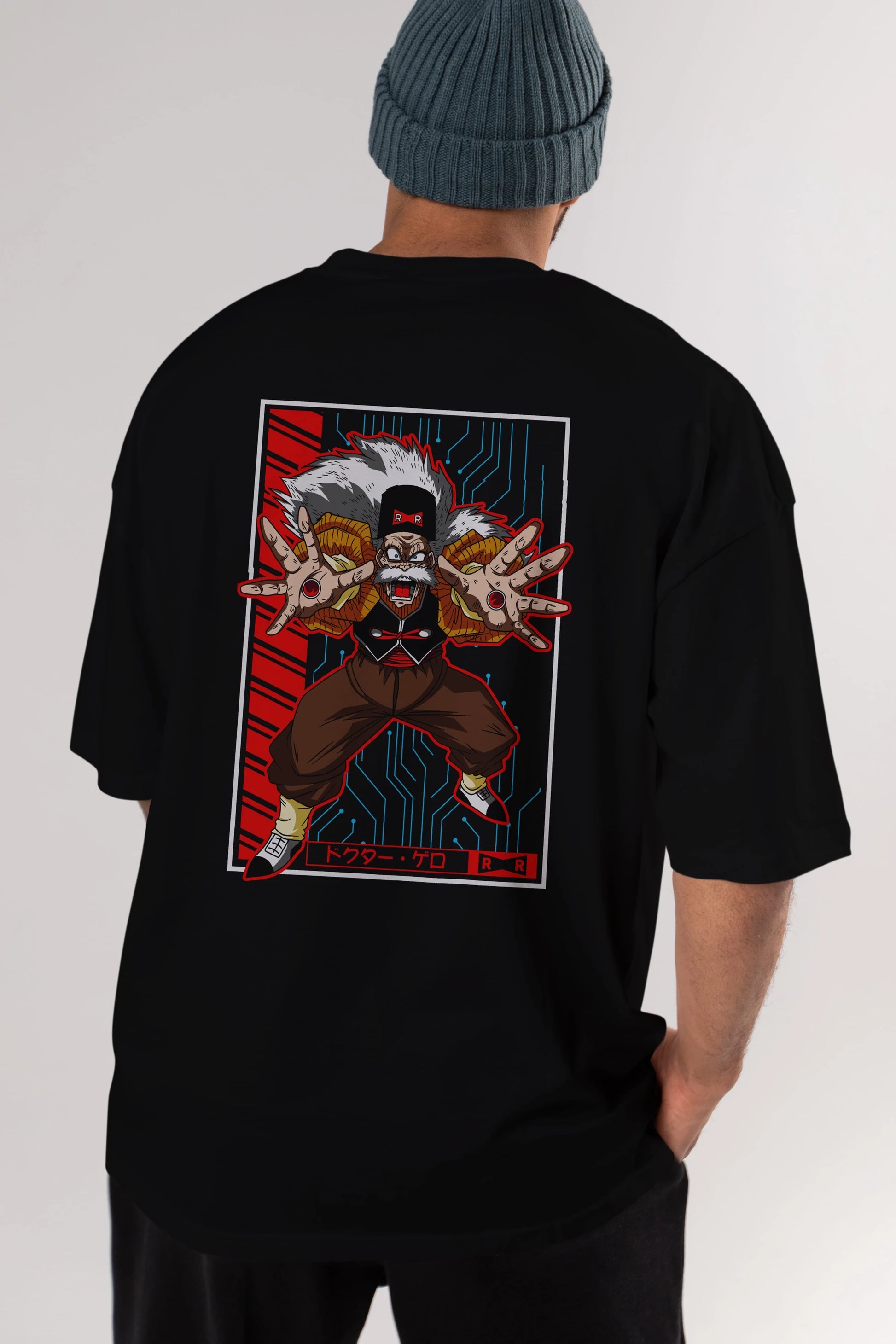 DragonBall DrMakigero Anime Arka Baskılı Oversize t-shirt Erkek Kadın Unisex