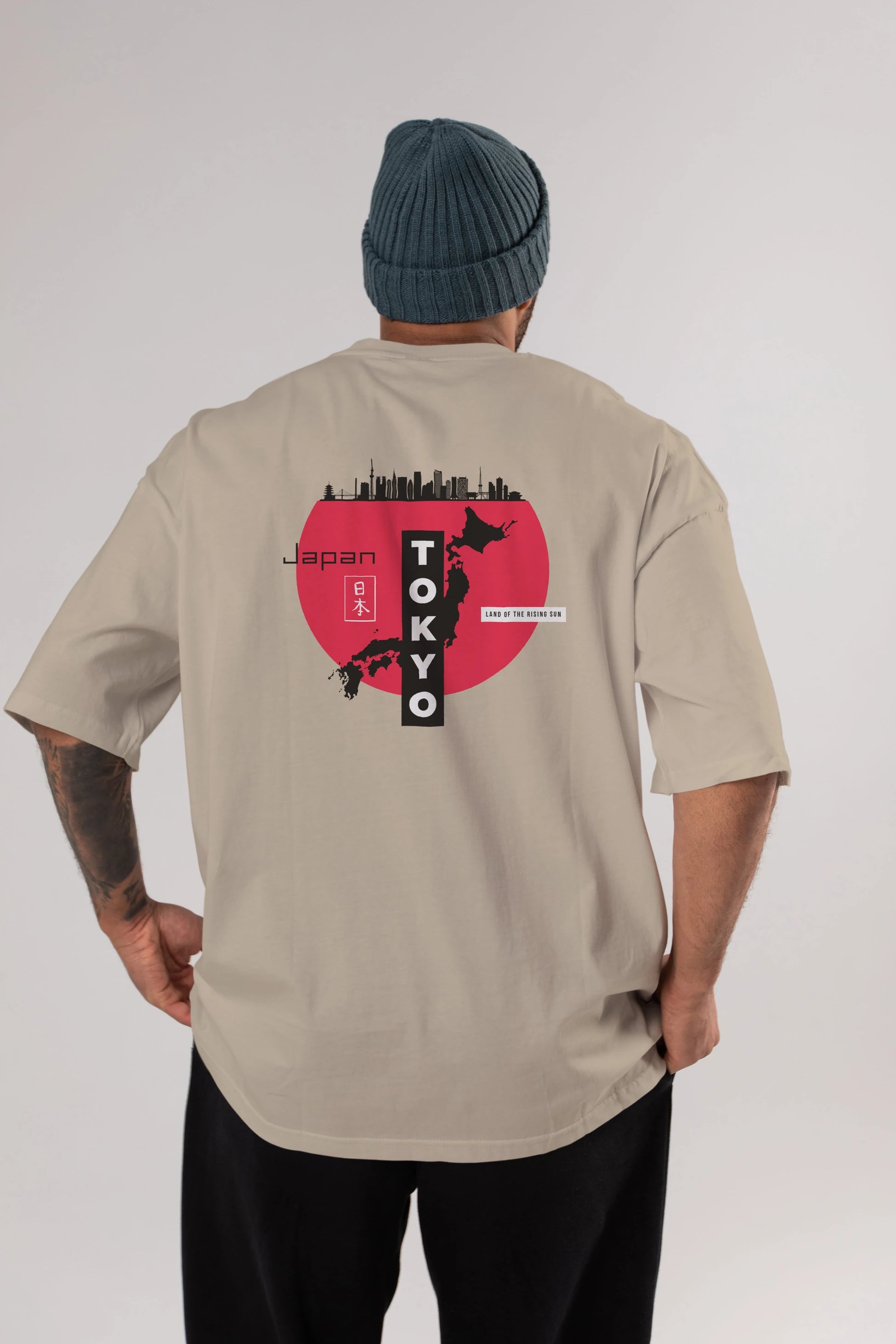 Japan Tokyo Arka Baskılı Oversize t-shirt Erkek Kadın Unisex