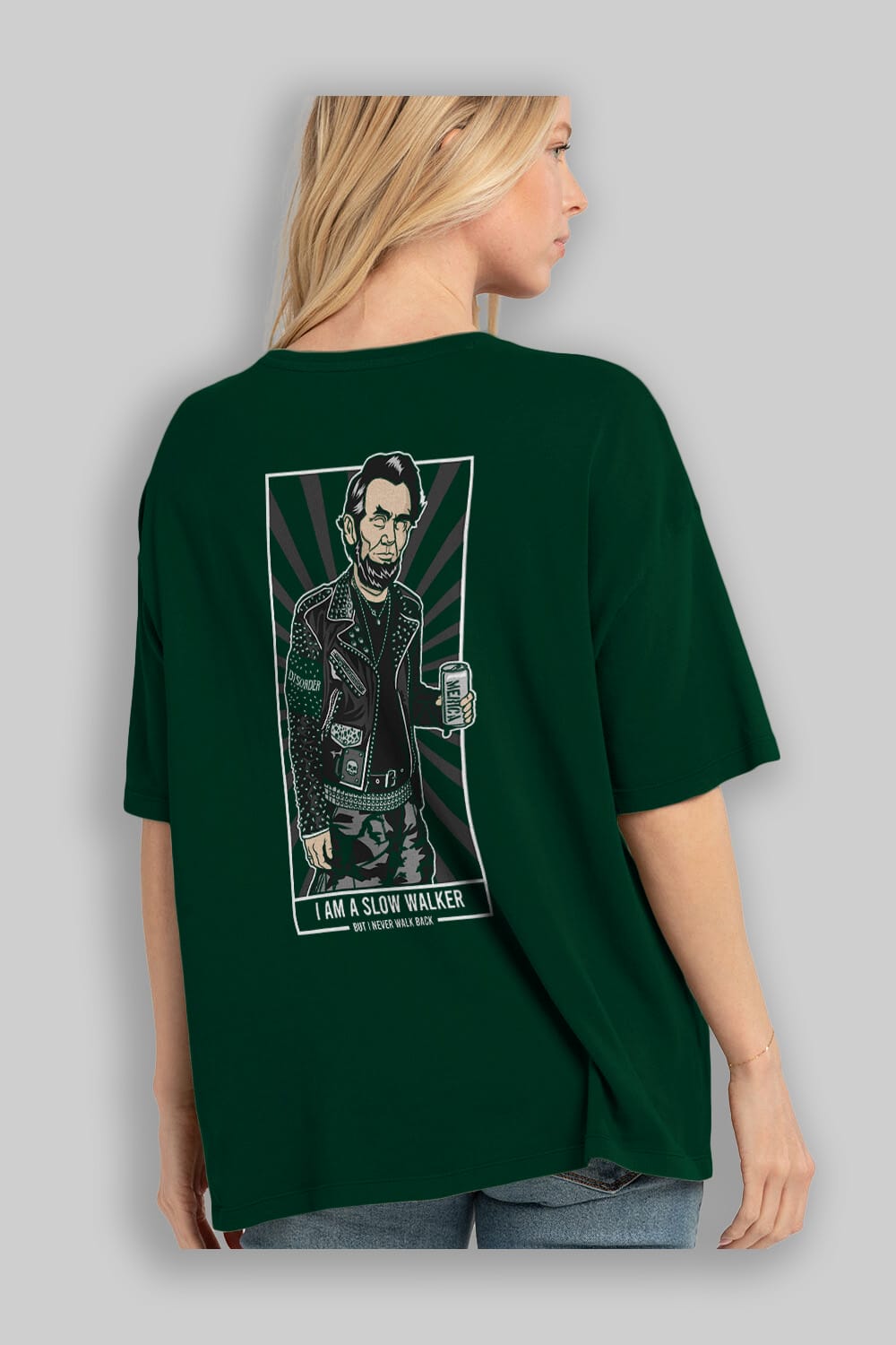 Lincoln Street Punk Arka Baskılı Oversize t-shirt Erkek Kadın Unisex %100 Pamuk tişort