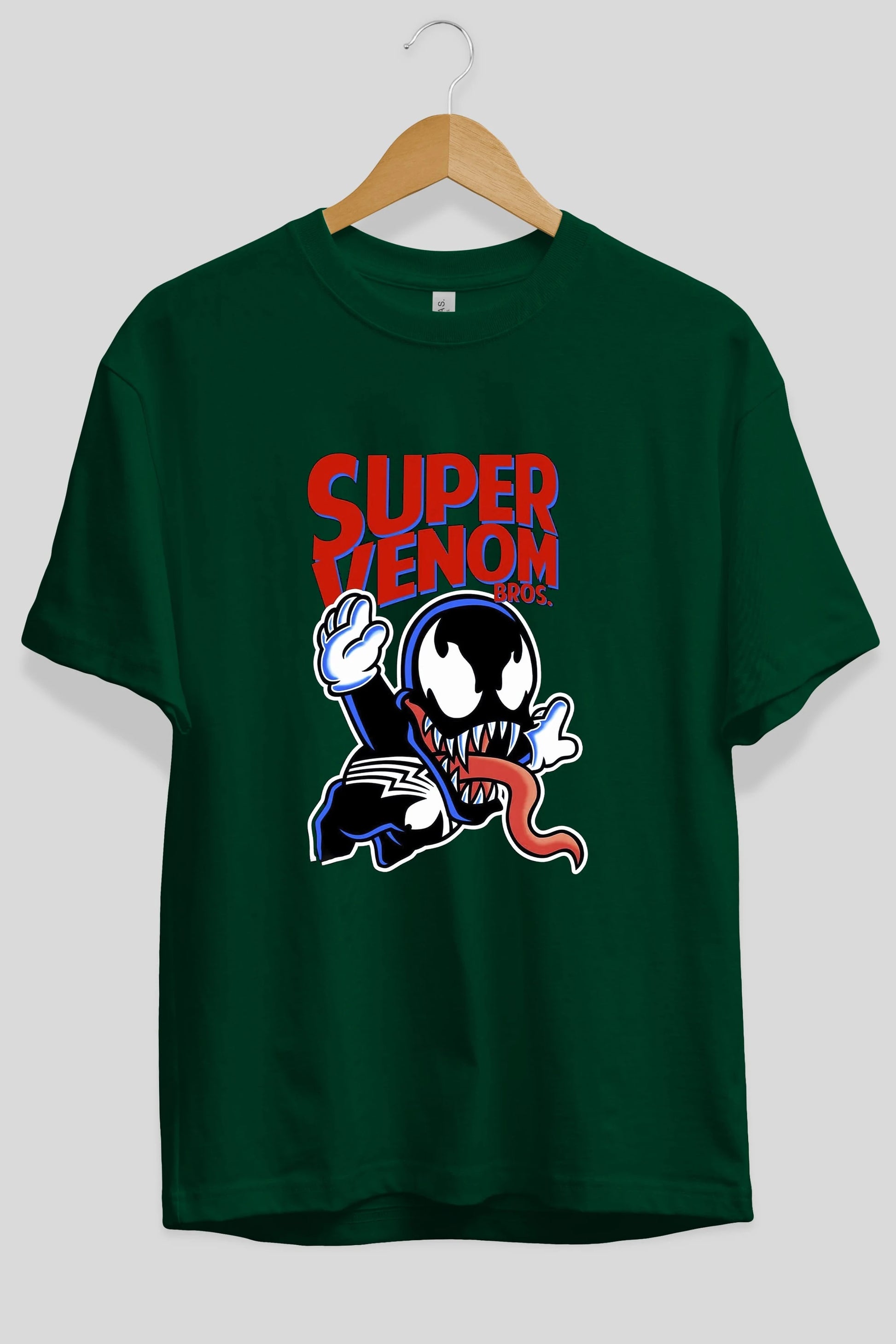 Super Venom Ön Baskılı Oversize t-shirt Erkek Kadın Unisex %100 Pamuk Bisiklet Yaka tişort