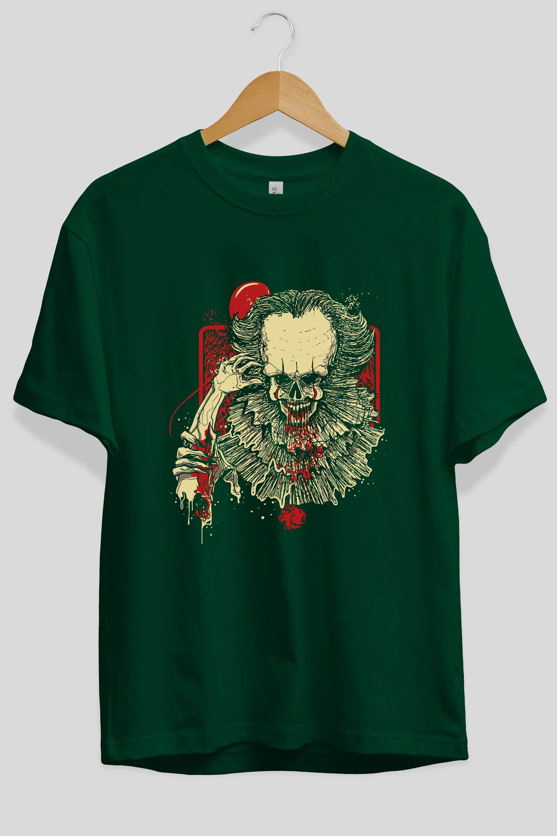 it (2) Ön Baskılı Oversize t-shirt Erkek Kadın Unisex %100 Pamuk Bisiklet Yaka tişort