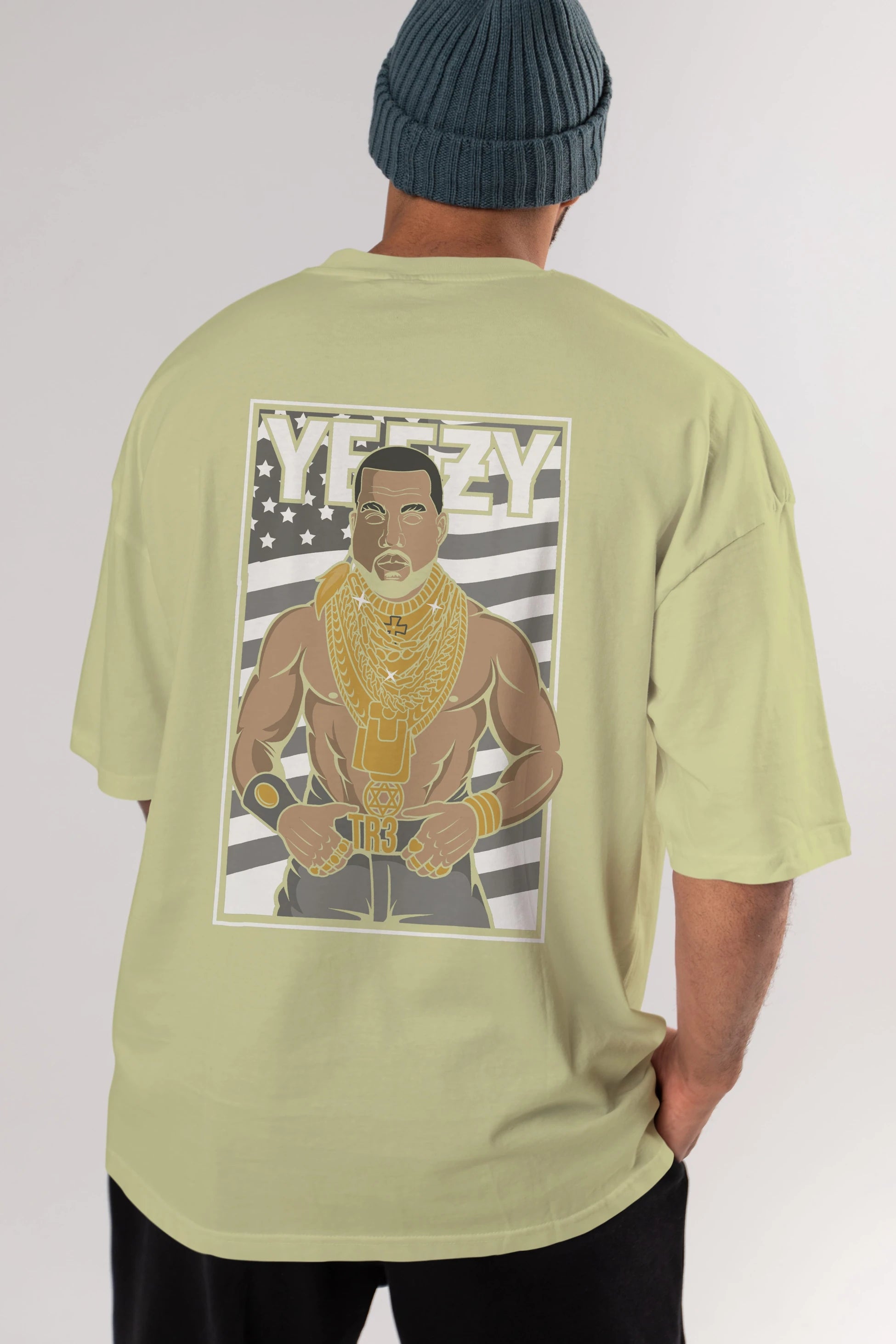 Mr.T Arka Baskılı Oversize t-shirt Erkek Kadın Unisex %100 Pamuk tişort
