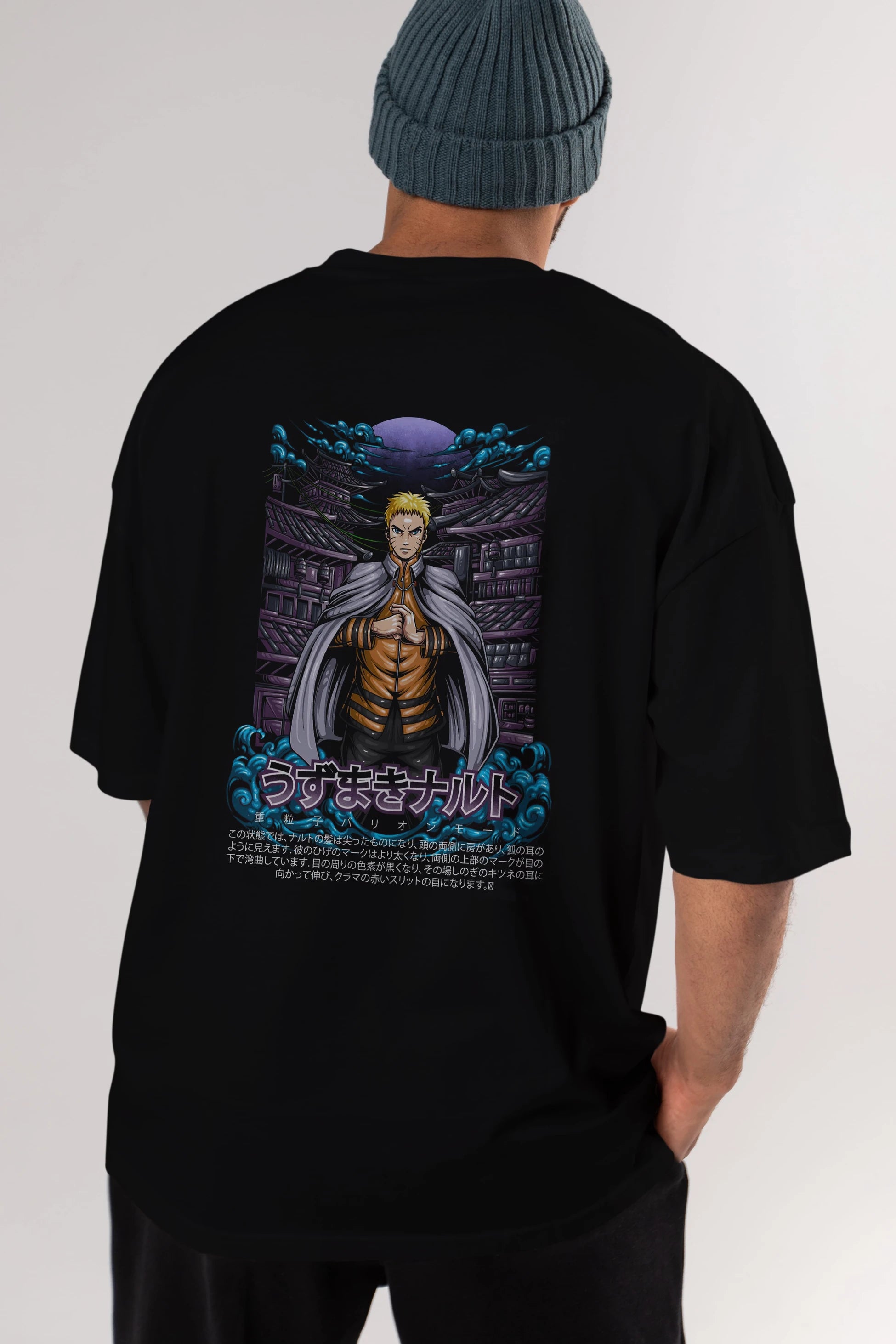 NARUTO (8) Anime Arka Baskılı Oversize t-shirt Erkek Kadın Unisex