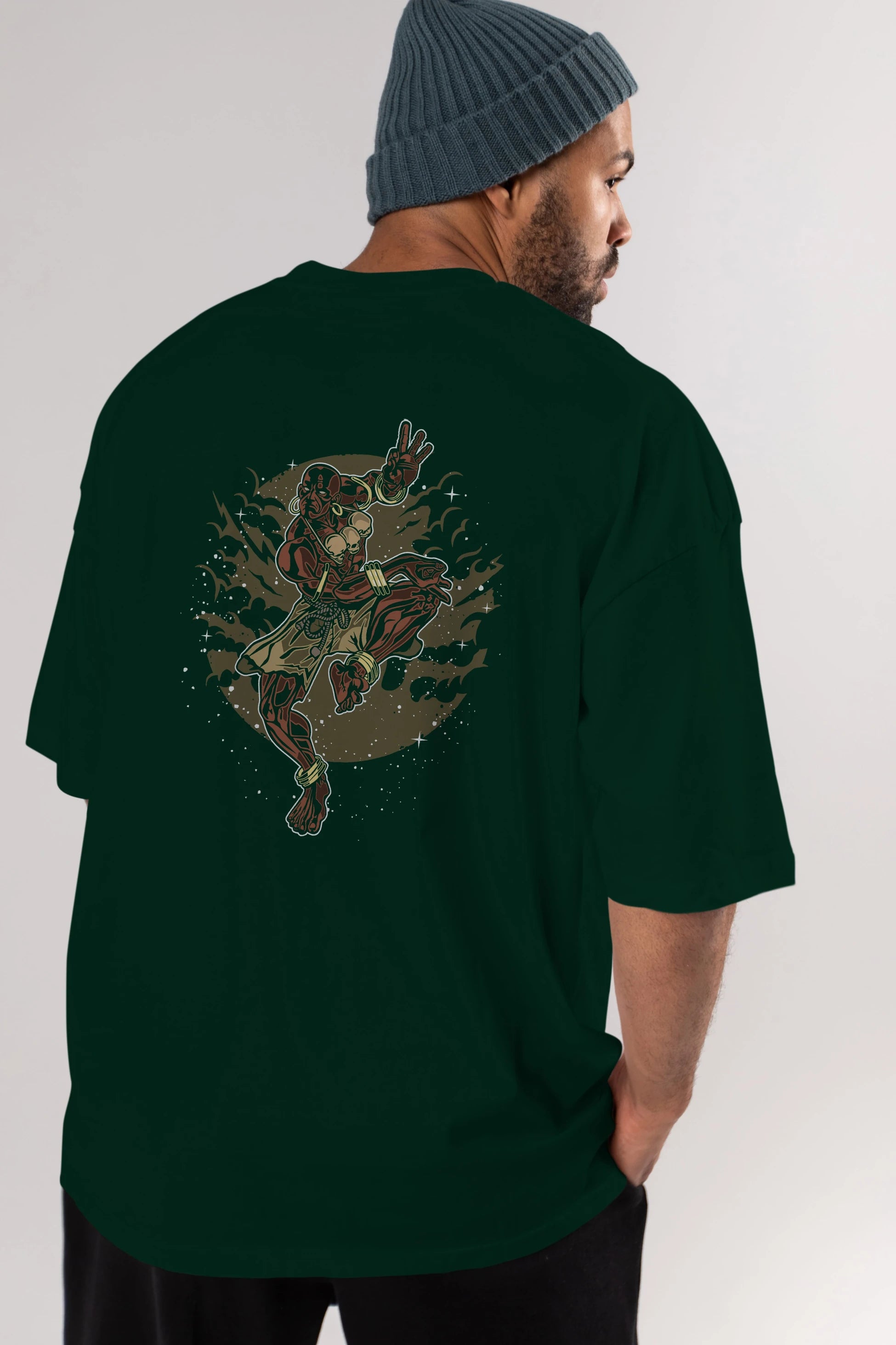 DHALSIM Arka Baskılı Oversize t-shirt Erkek Kadın Unisex %100 Pamuk