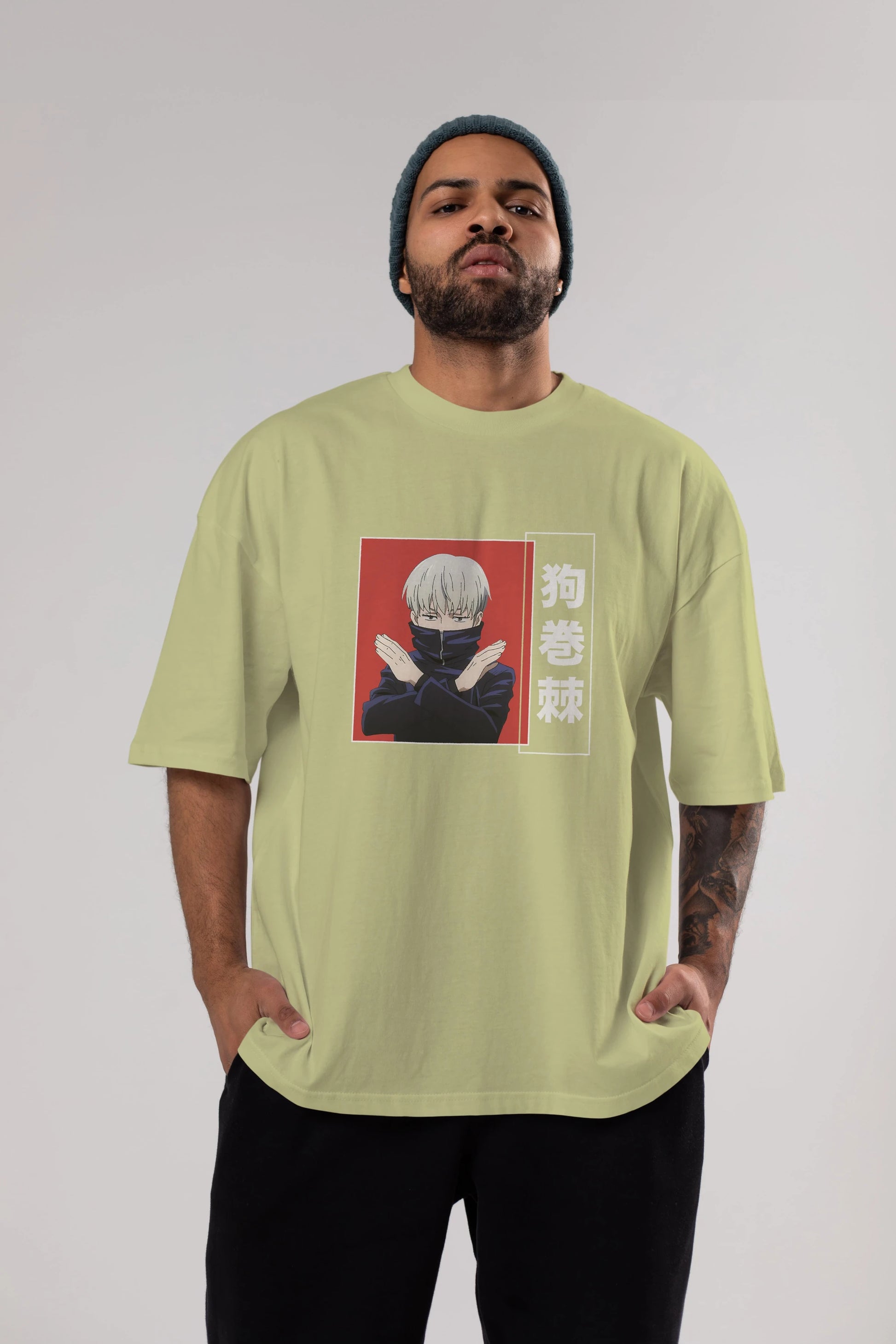 Toge Inumaki Anime Ön Baskılı Oversize t-shirt %100 pamuk Erkek Kadın Unisex