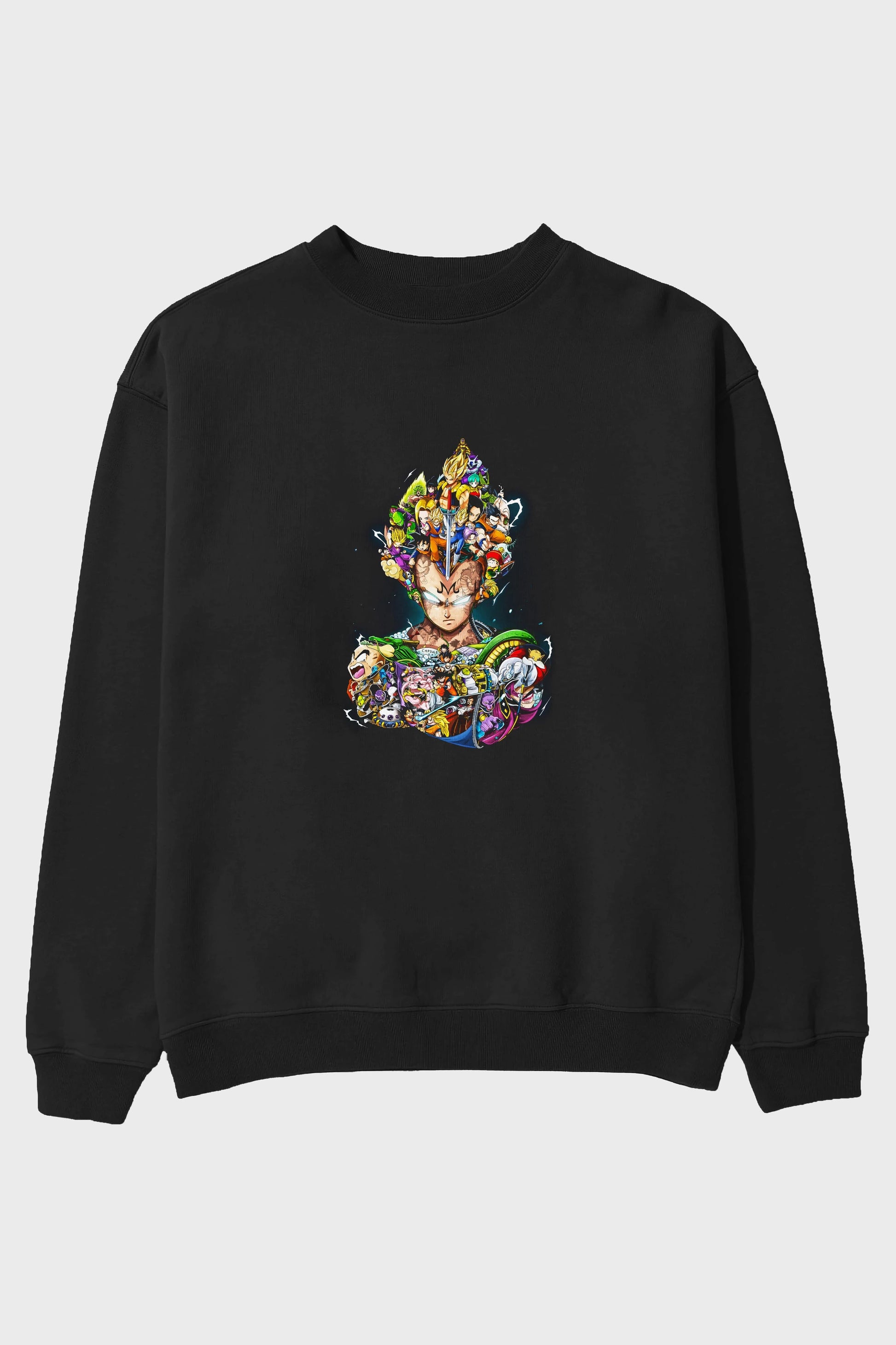 DRAGON BALL ART (3) Anime Ön Baskılı Oversize Sweatshirt Erkek Kadın Unisex