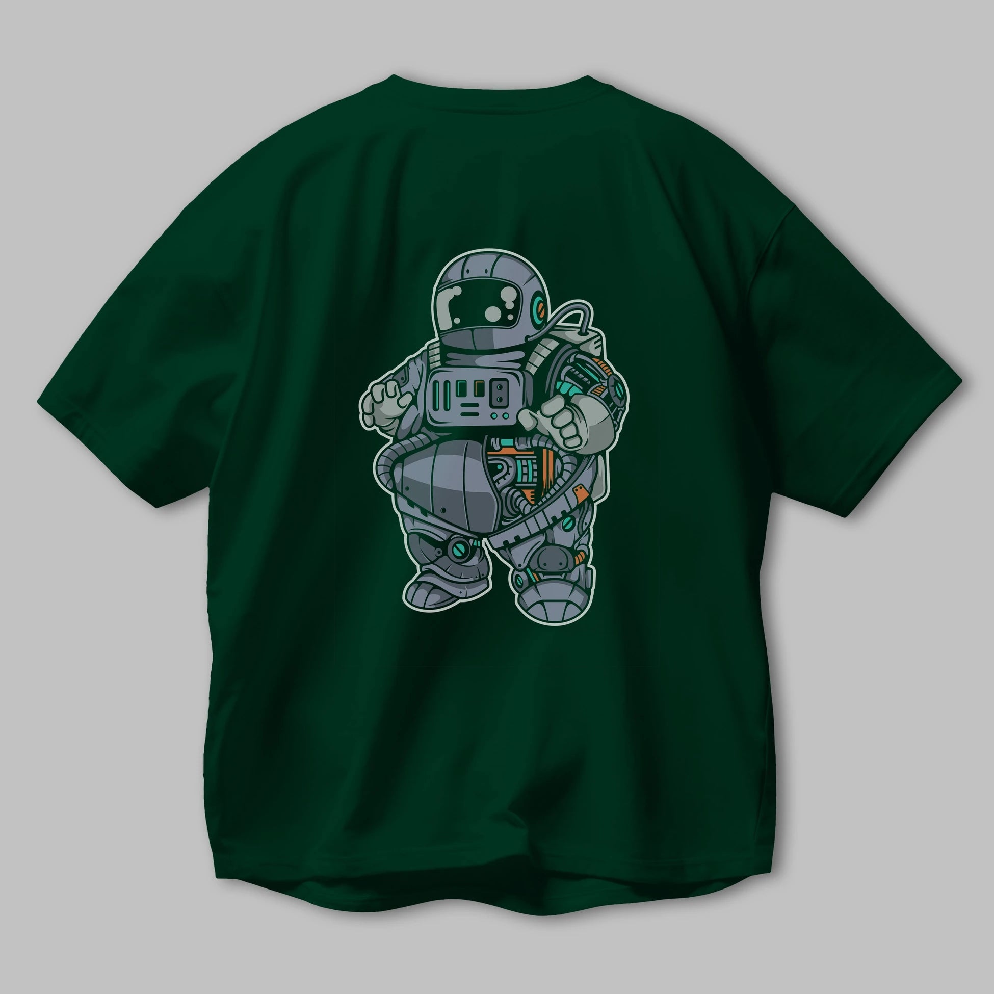 Fat Astronaut Robot Arka Baskılı Oversize t-shirt Erkek Kadın Unisex