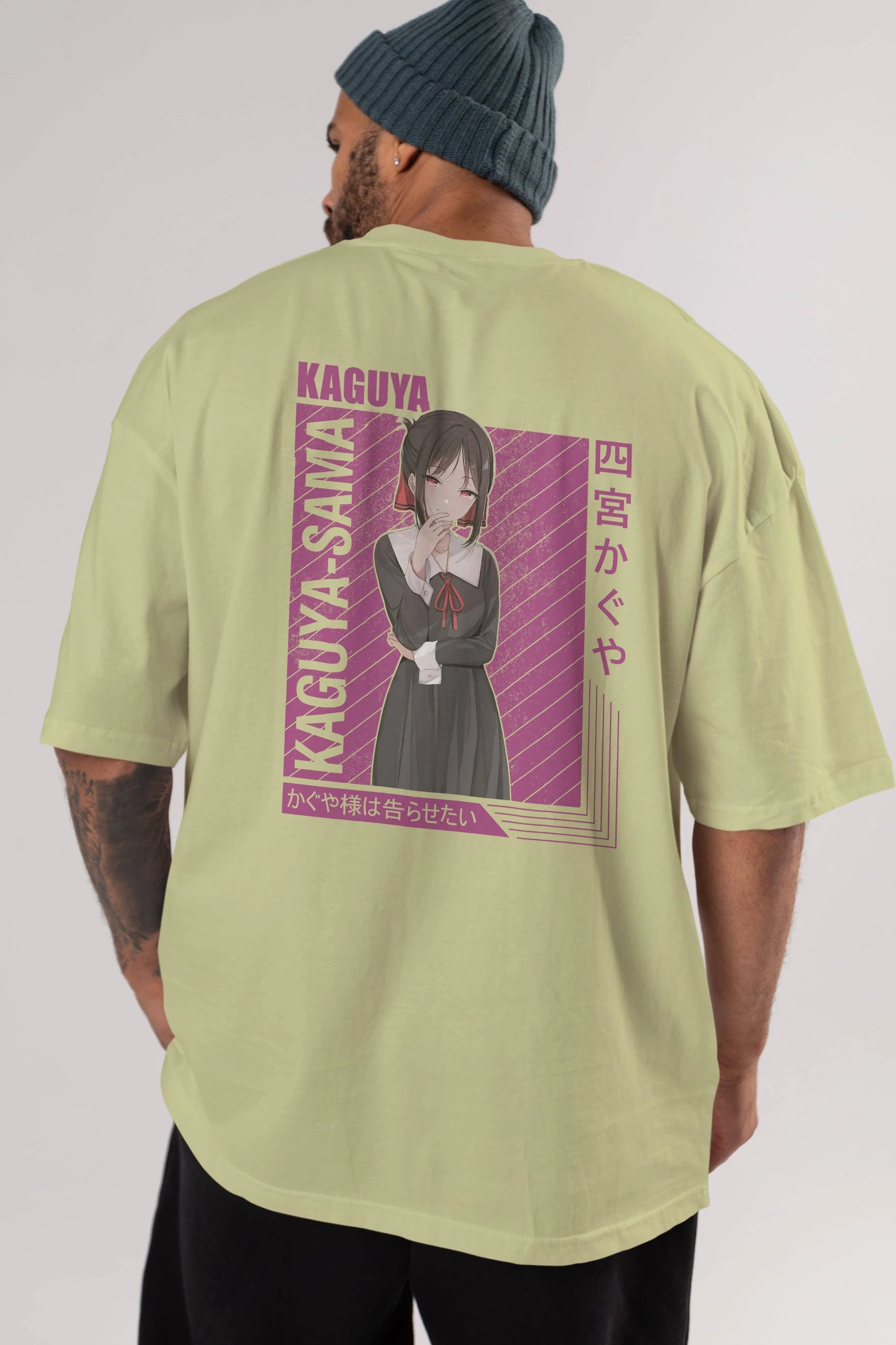 Kaguya Shinomiya 4 1 Anime Arka Baskılı Oversize t-shirt Erkek Kadın Unisex