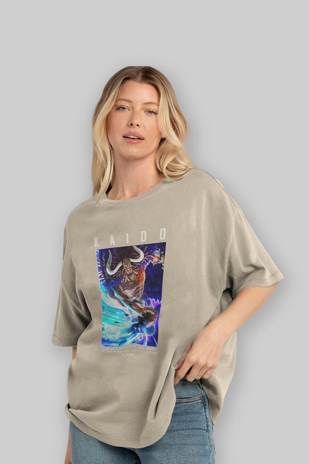 Kaido 2 Anime Ön Baskılı Oversize t-shirt Erkek Kadın Unisex