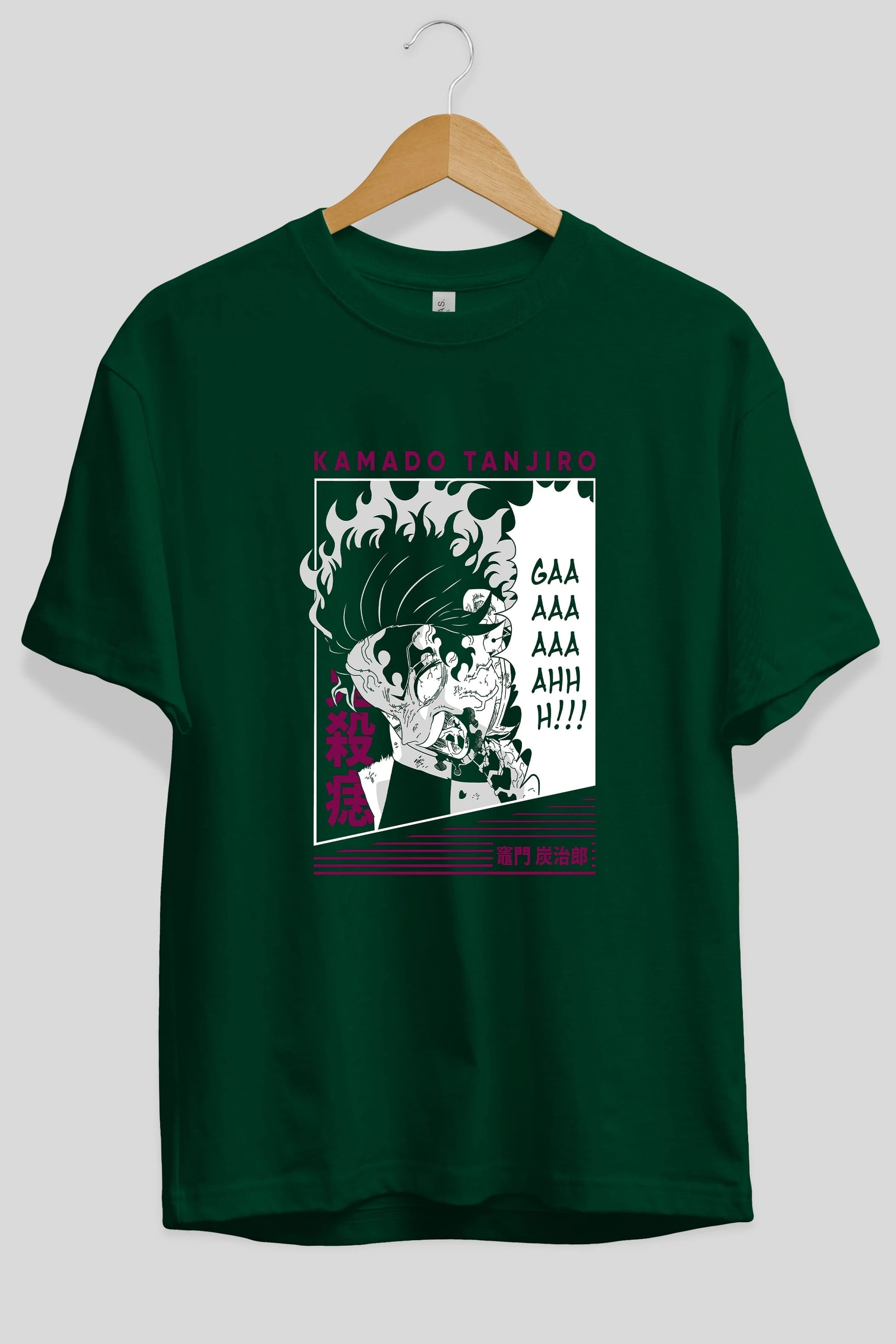 TANJIRO KAMADO 3 Anime Ön Baskılı Oversize t-shirt %100 pamuk Erkek Kadın Unisex