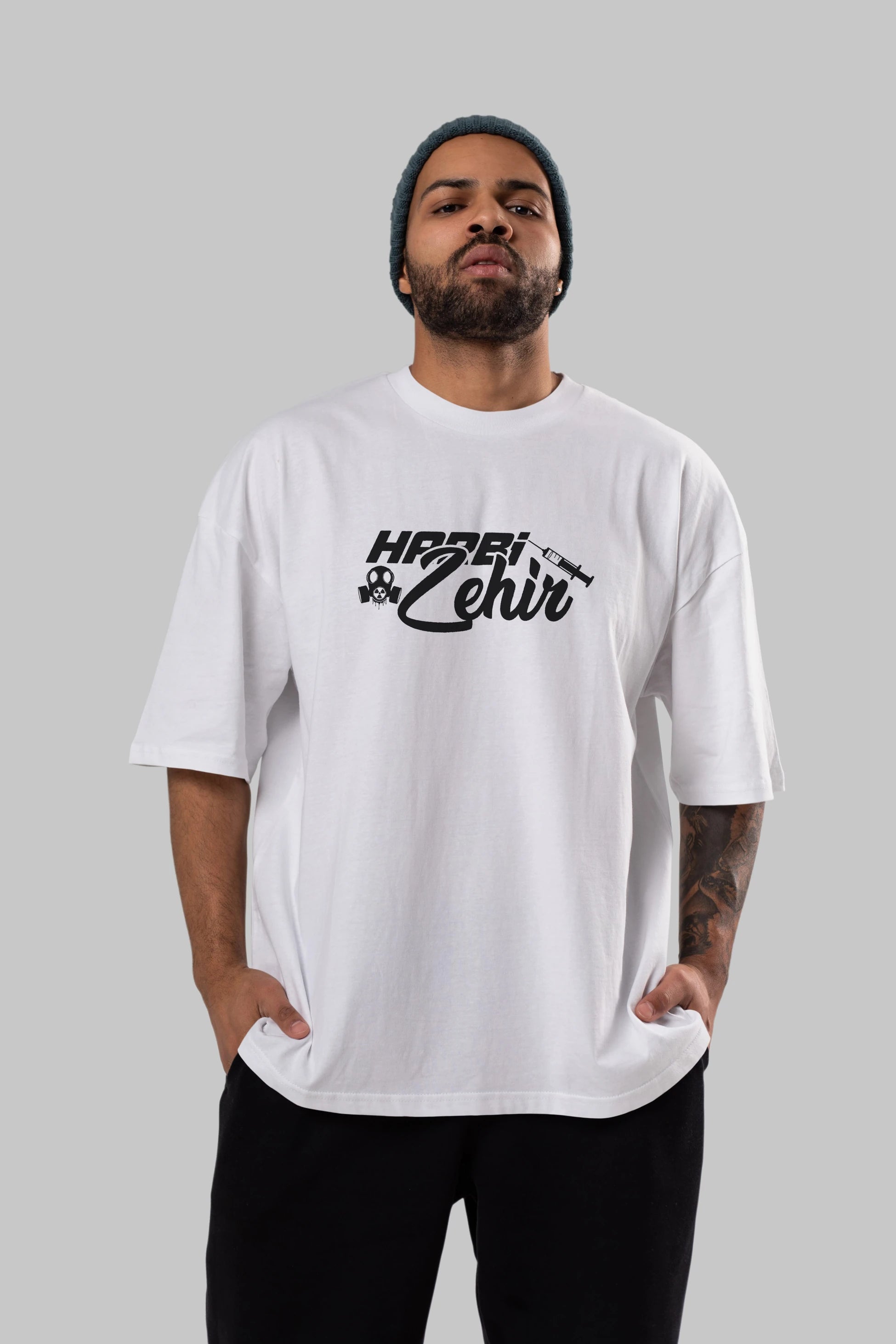 Harbi Zehir Ön Baskılı Oversize t-shirt %100 pamuk Erkek Kadın Unisex