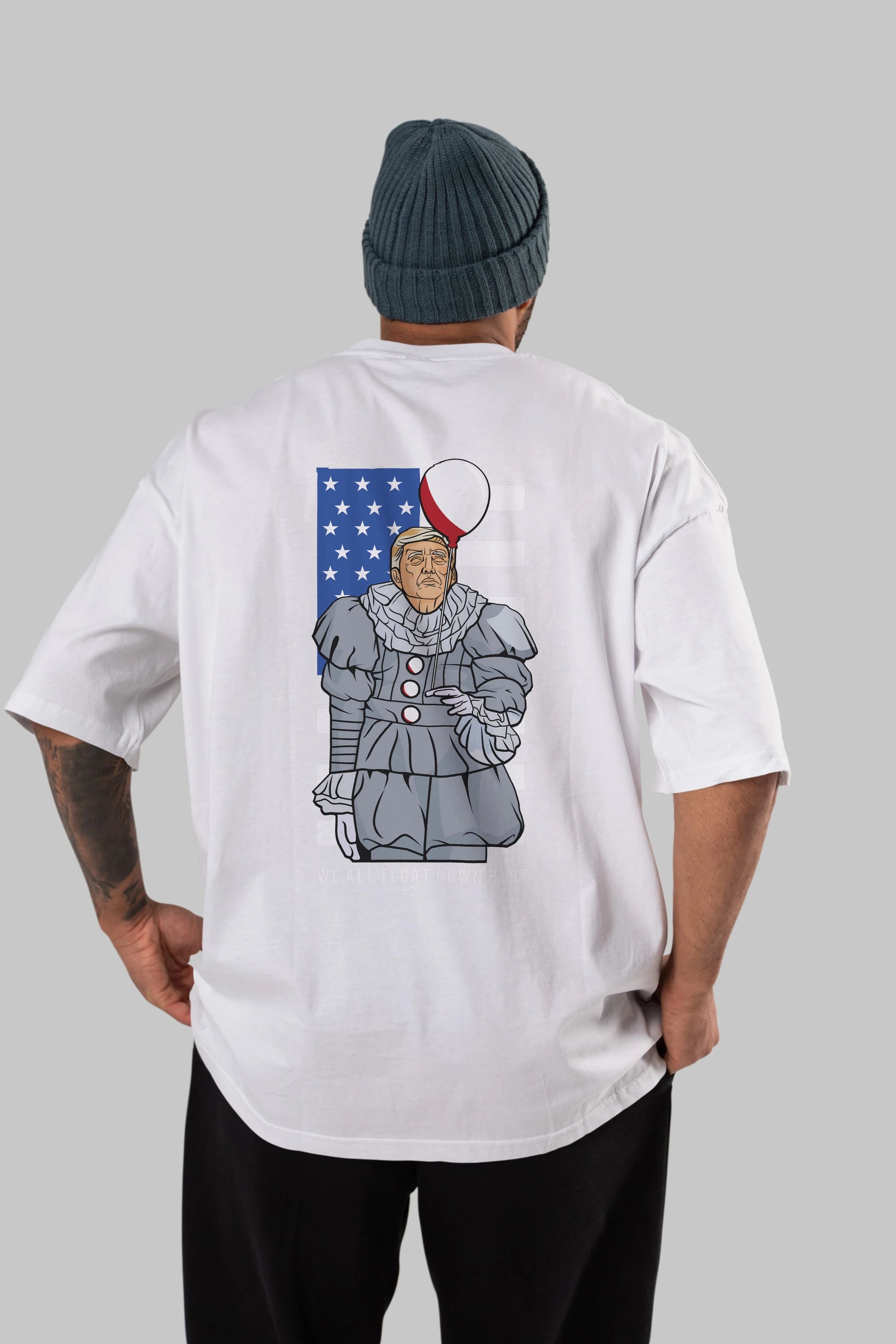 It Trump Arka Baskılı Oversize t-shirt Erkek Kadın Unisex %100 Pamuk tişort