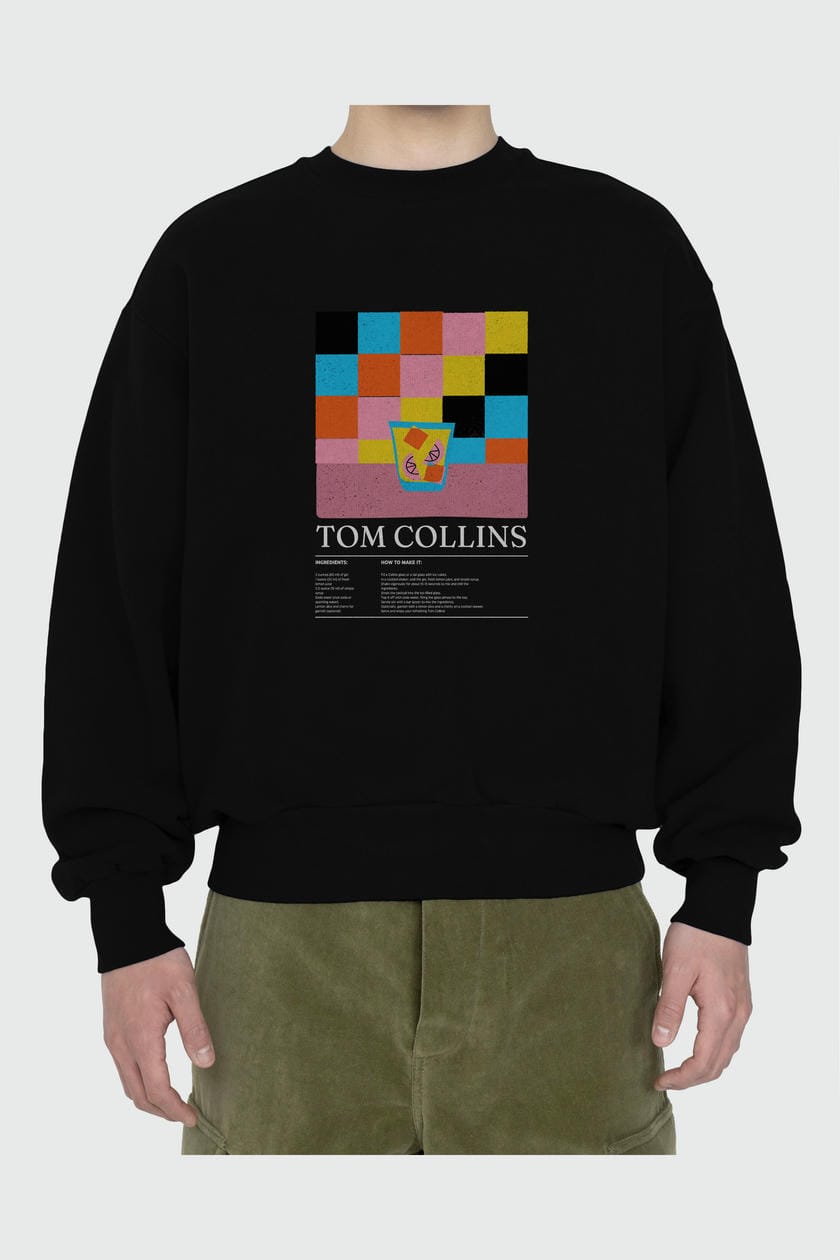 Tom Collins ön Baskılı Oversize Sweatshirt Erkek Kadın Unisex