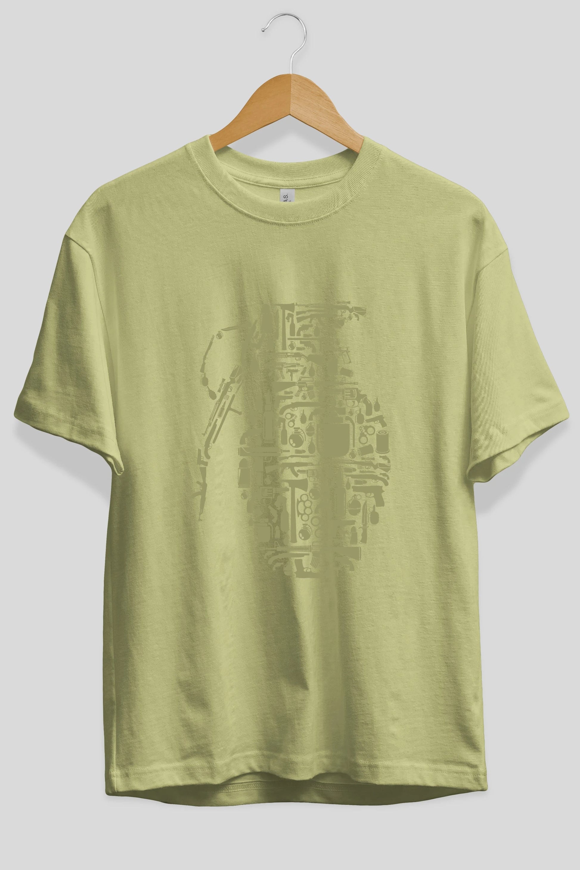 Grenade Ön Baskılı Oversize t-shirt %100 pamuk Erkek Kadın Unisex
