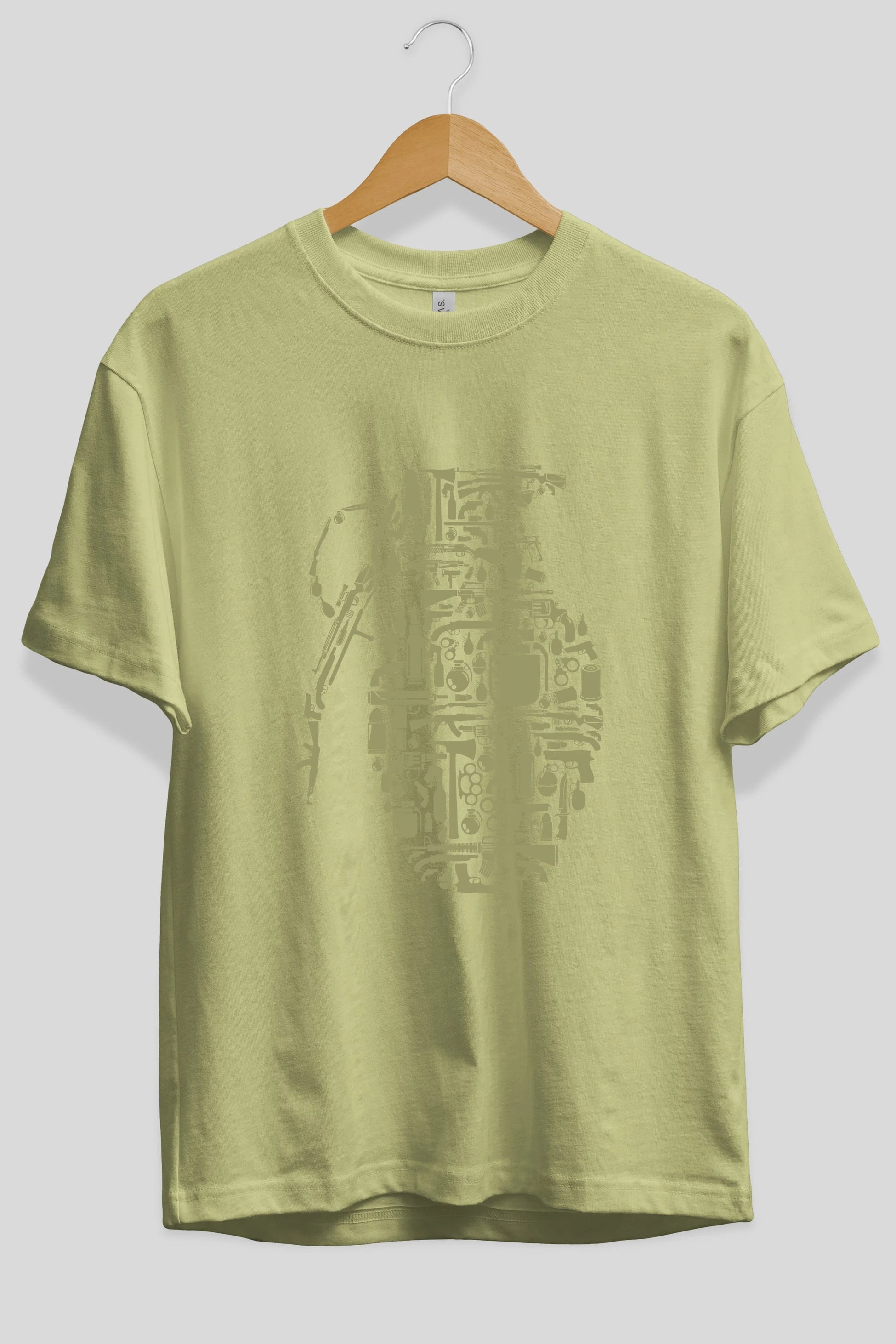 Grenade Ön Baskılı Oversize t-shirt %100 pamuk Erkek Kadın Unisex