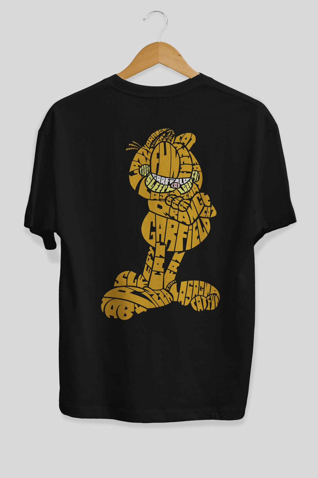 Garfield Arka Baskılı Oversize t-shirt %100 pamuk Erkek Kadın Unisex