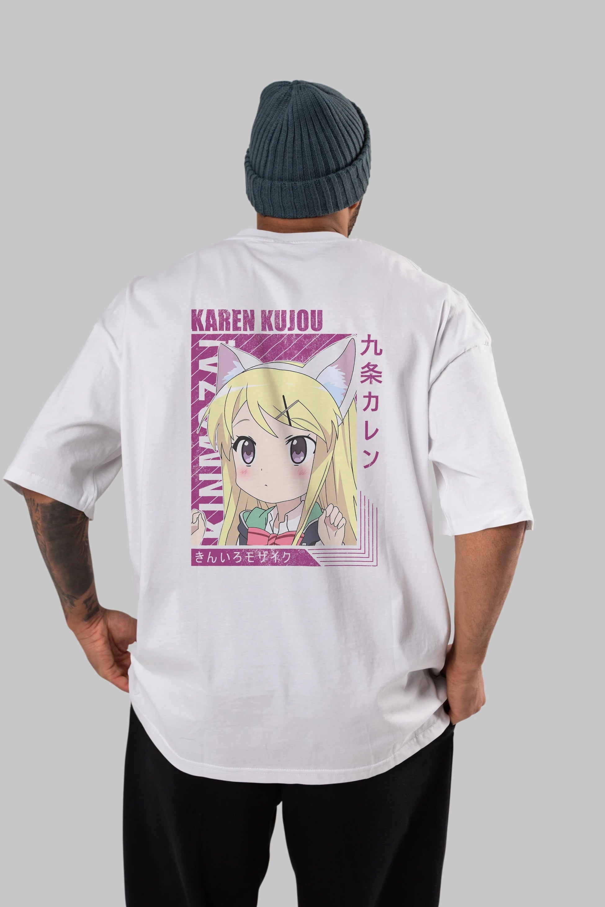Karen Kujou 4 Anime Arka Baskılı Oversize t-shirt Erkek Kadın Unisex