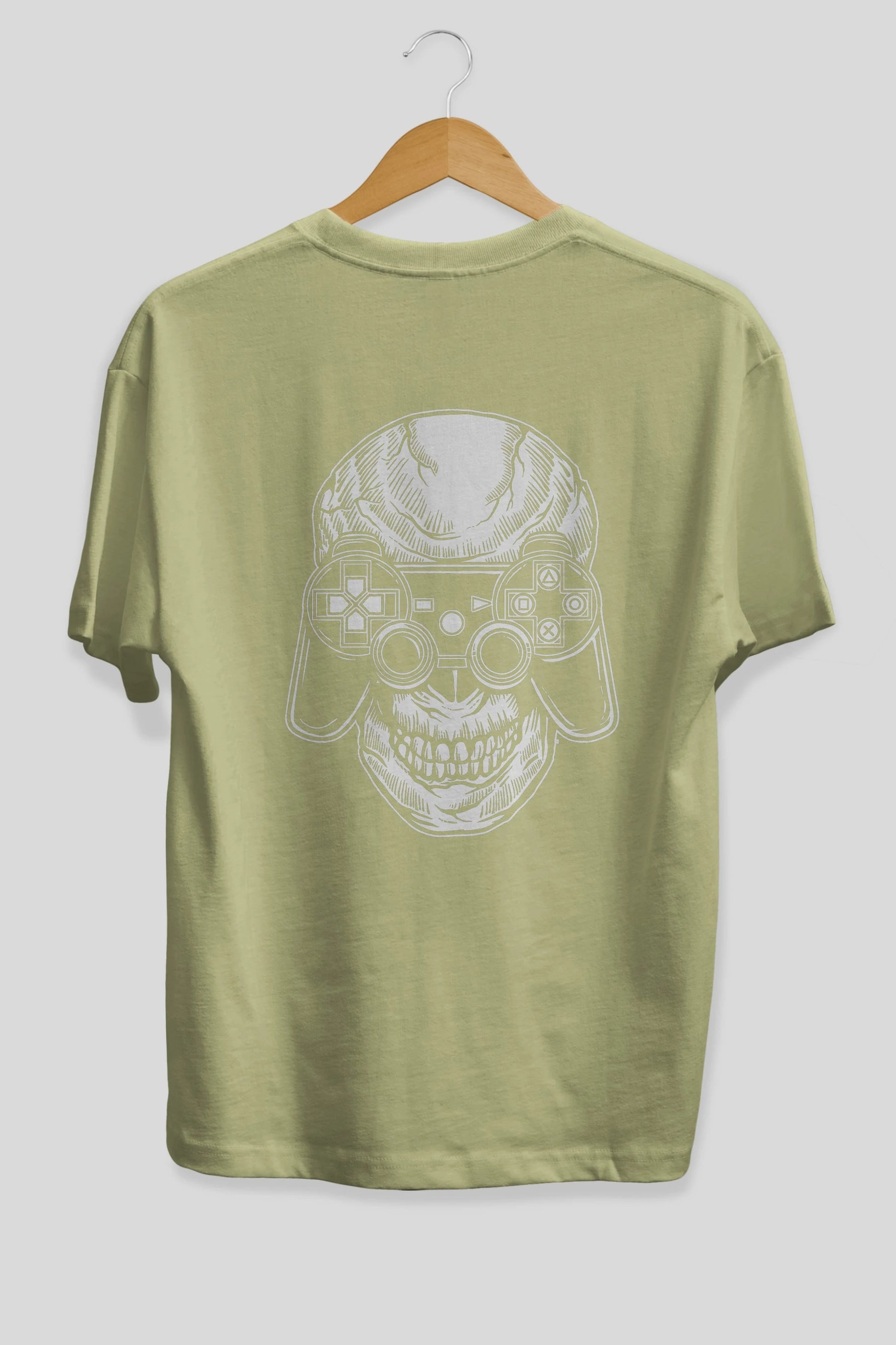 Skull Gamers Arka Baskılı Oversize t-shirt Erkek Kadın Unisex %100 Pamuk