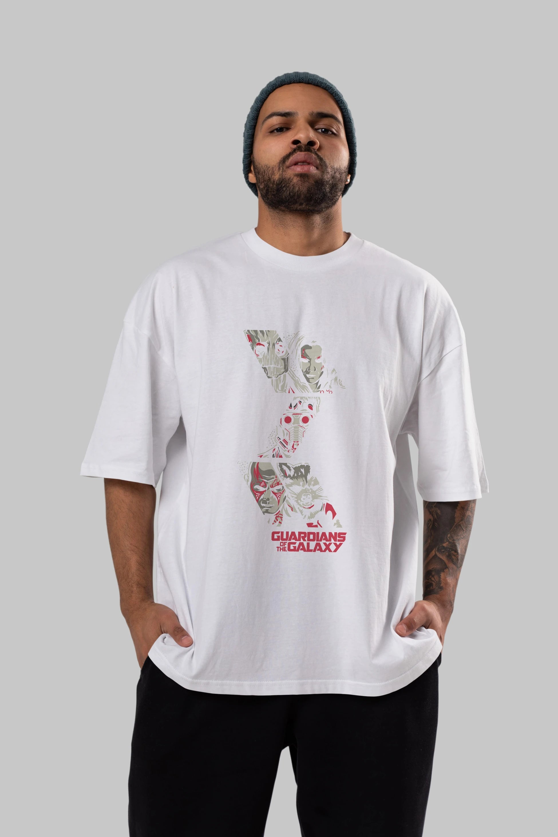 Guardians of The Galaxy (2) Ön Baskılı Oversize t-shirt Erkek Kadın Unisex %100 Pamuk Bisiklet Yaka tişort