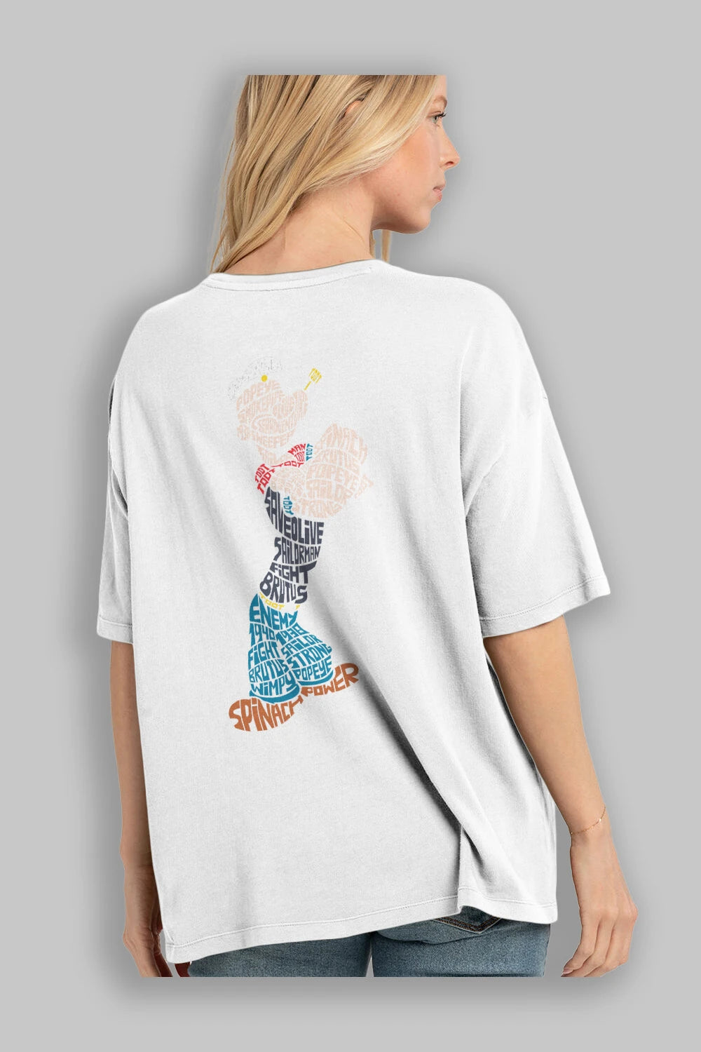 Sailorman Arka Baskılı Oversize t-shirt %100 pamuk Erkek Kadın Unisex