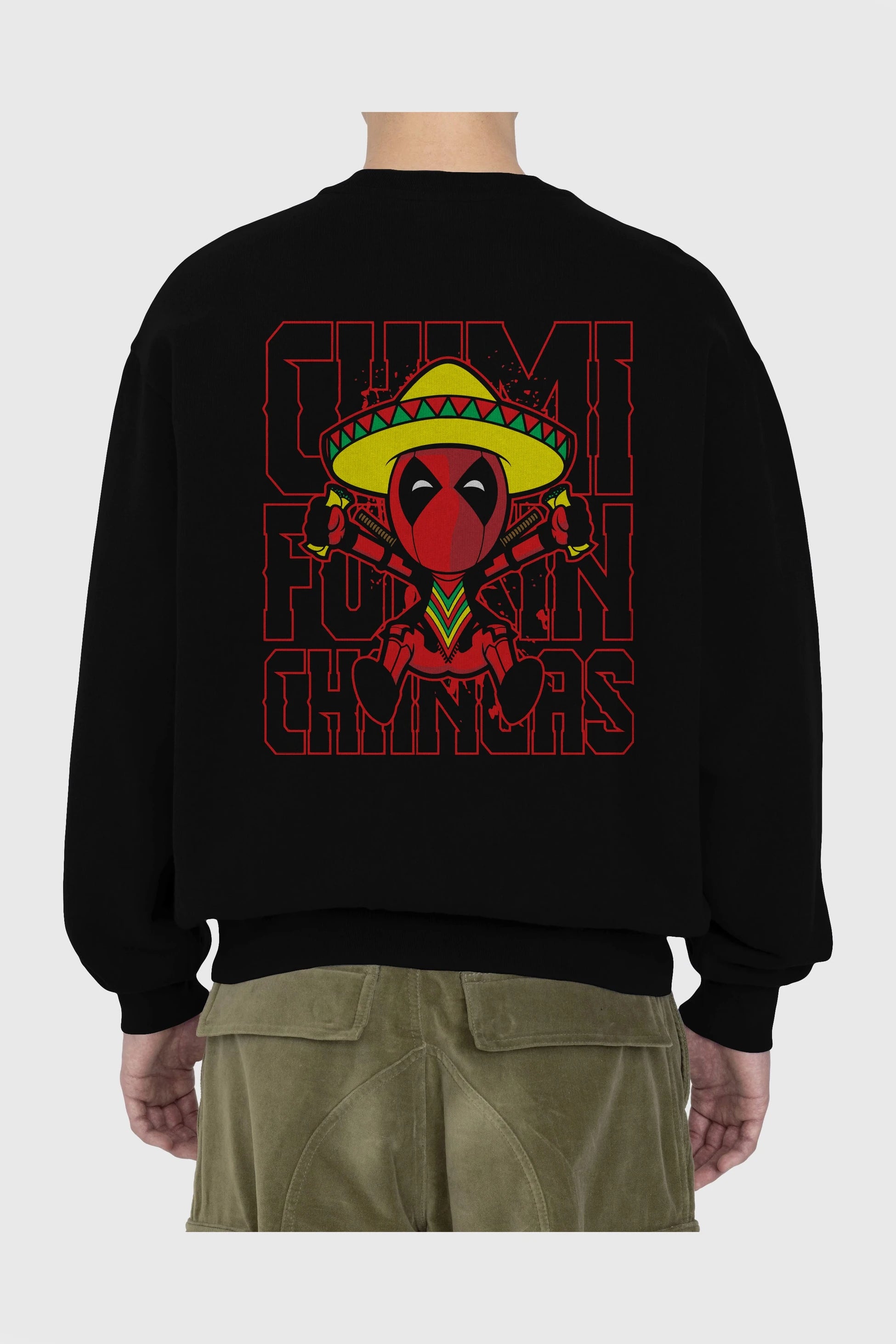 Deadpool (14) Arka Baskılı Oversize Sweatshirt Erkek Kadın Unisex